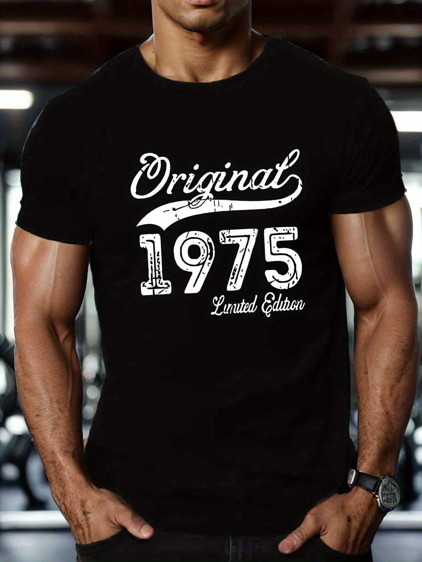 Black Printed Round Neck Regular T-Shirt