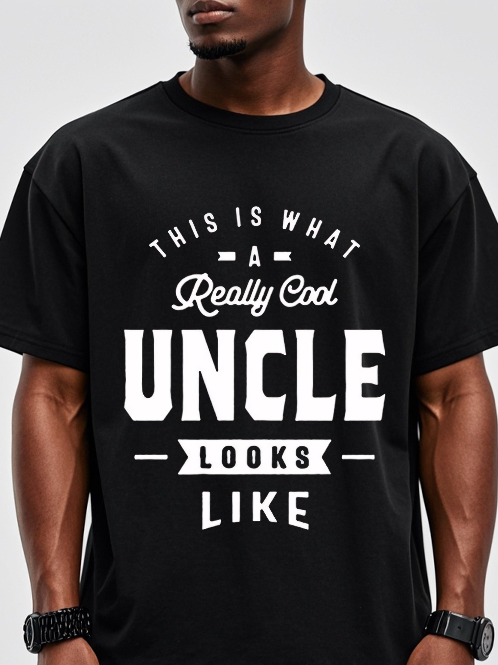 Black Printed Round Neck Regular T-Shirt