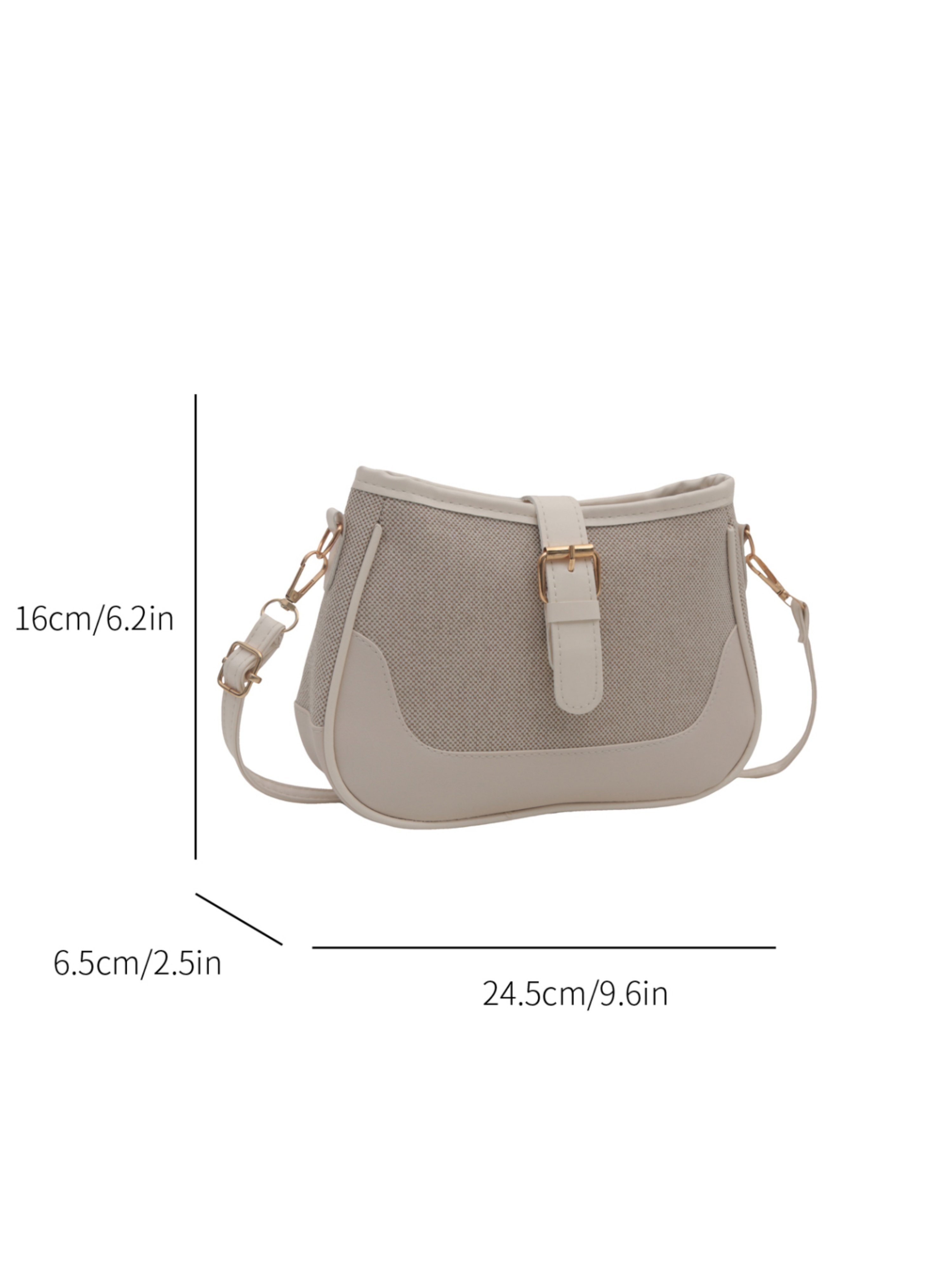 Color-block Saddle Bag Women Crossbody Purse Lightweight Flap Shoulder Bag 24.5x16x6.5cm