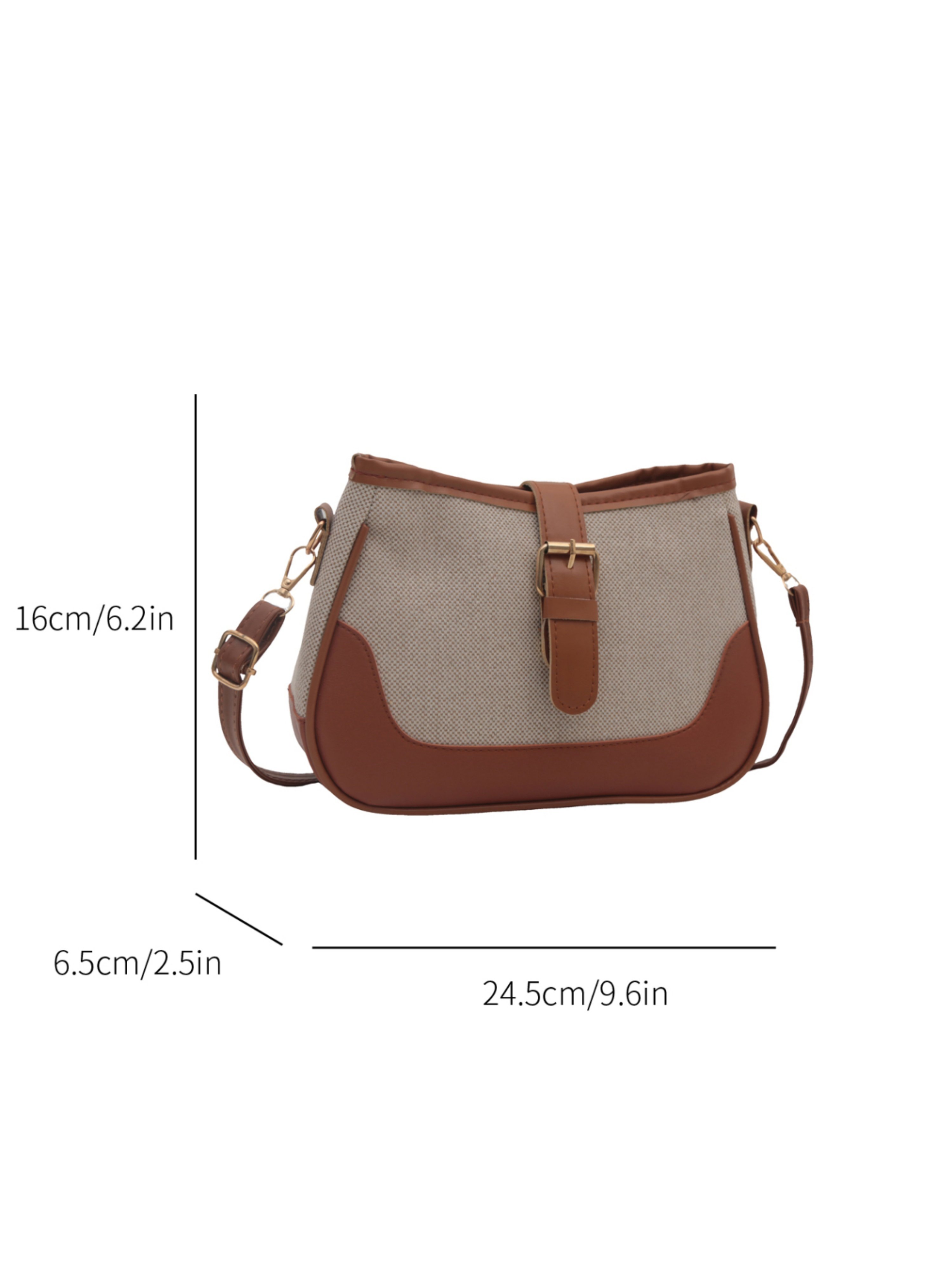 Color-block Saddle Bag Women Crossbody Purse Lightweight Flap Shoulder Bag 24.5x16x6.5cm