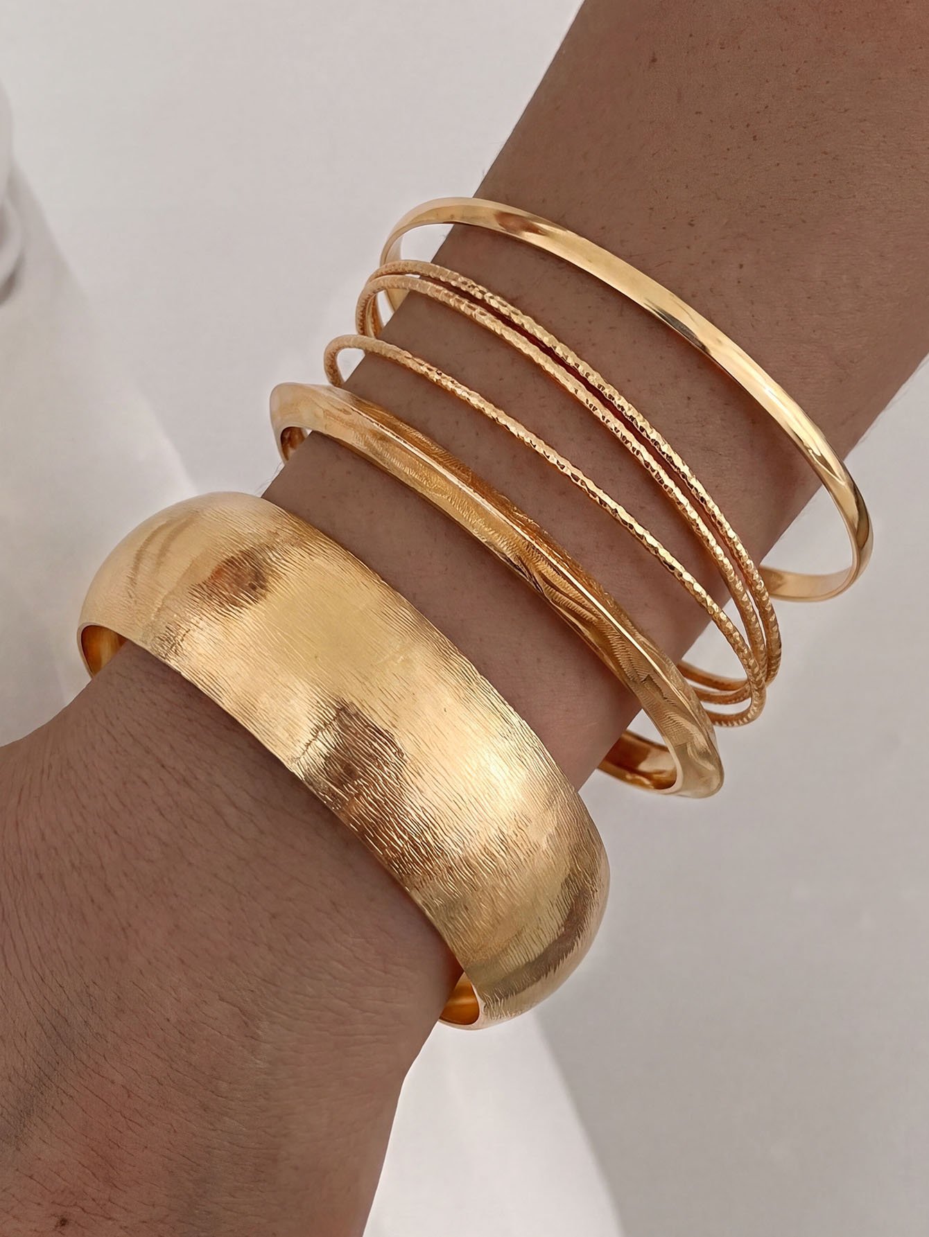 6-Piece Gold Bangle Set for Women - Everyday