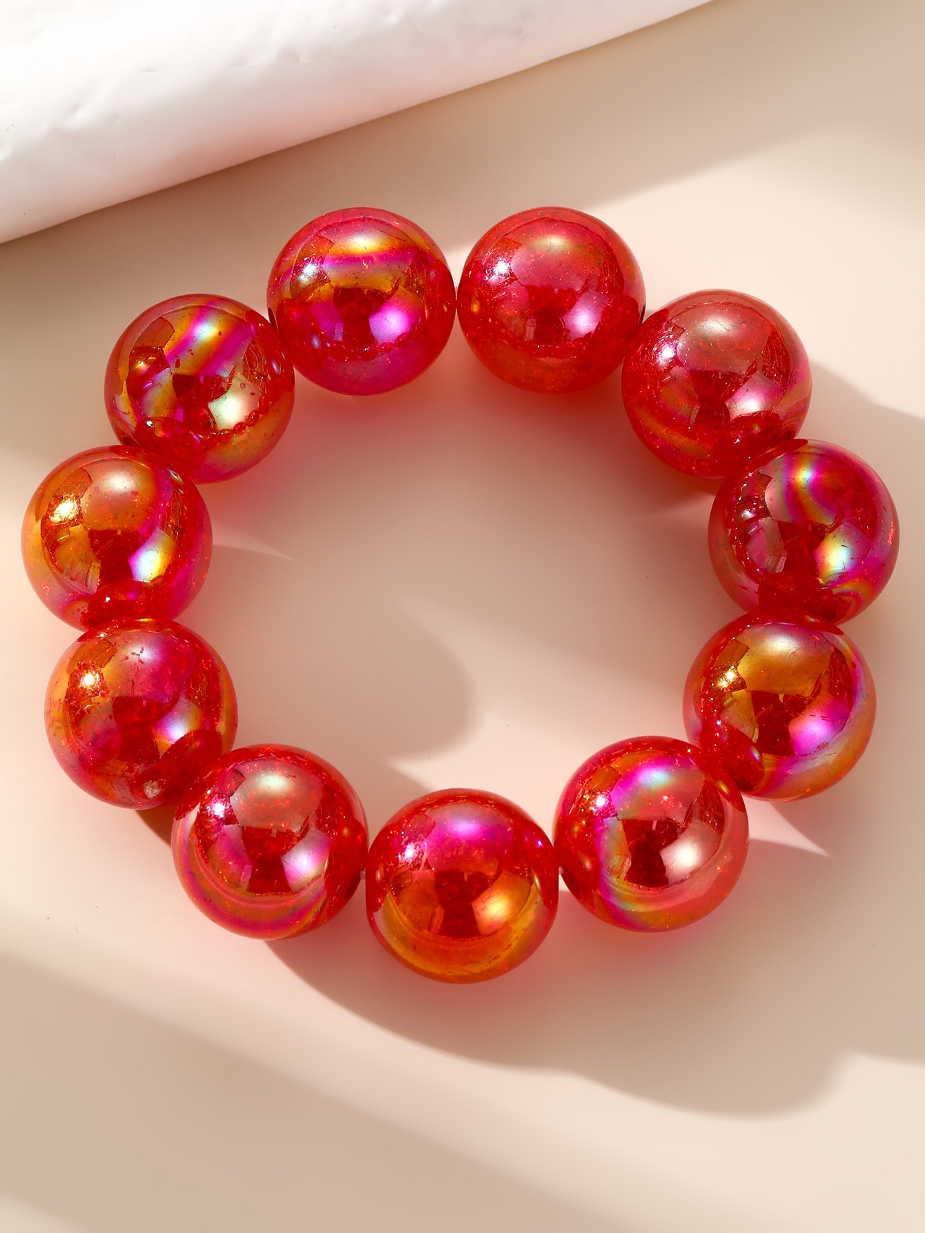 Red Beaded Bracelet - Casual Everyday Style
