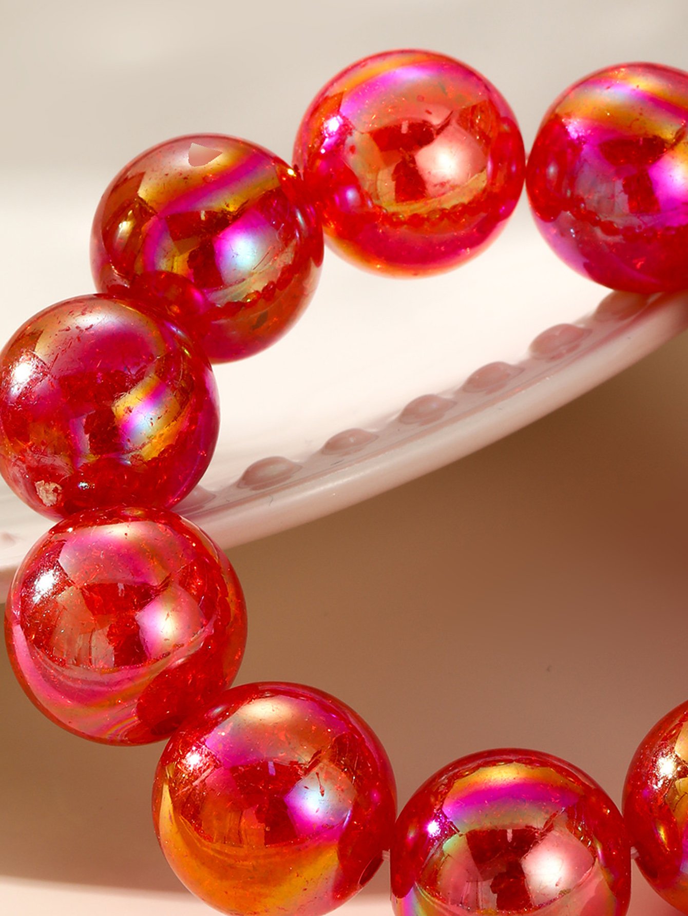 Red Beaded Bracelet - Casual Everyday Style