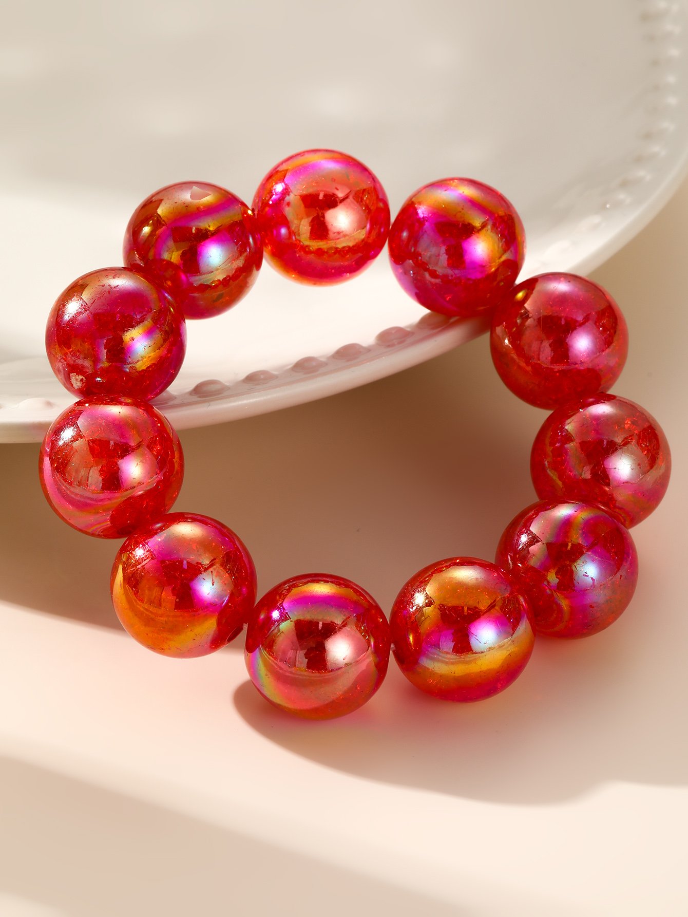 Red Beaded Bracelet - Casual Everyday Style