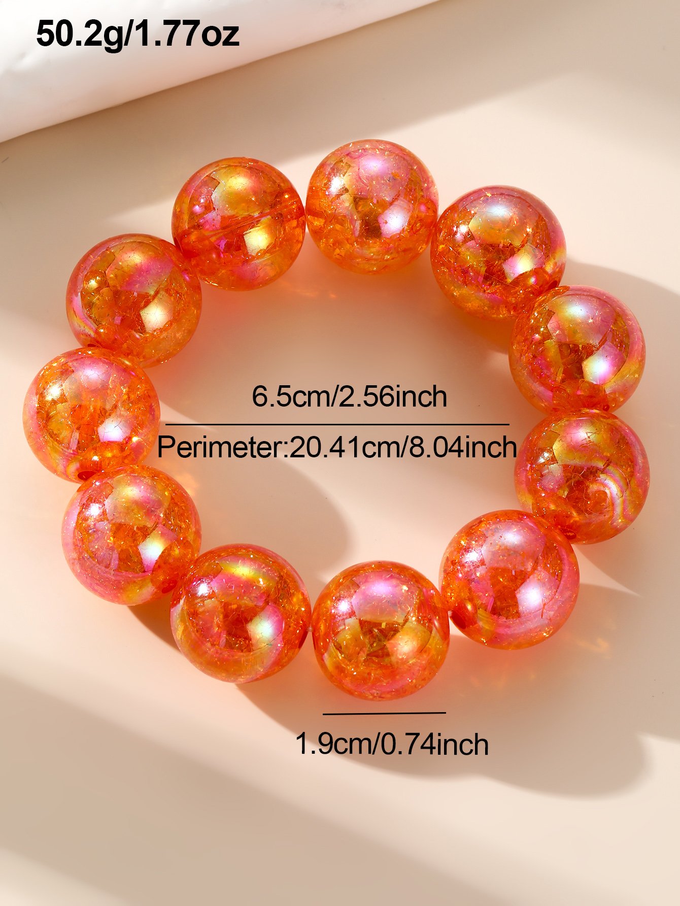 Orange Iridescent Beaded Bracelet for Casual Wear