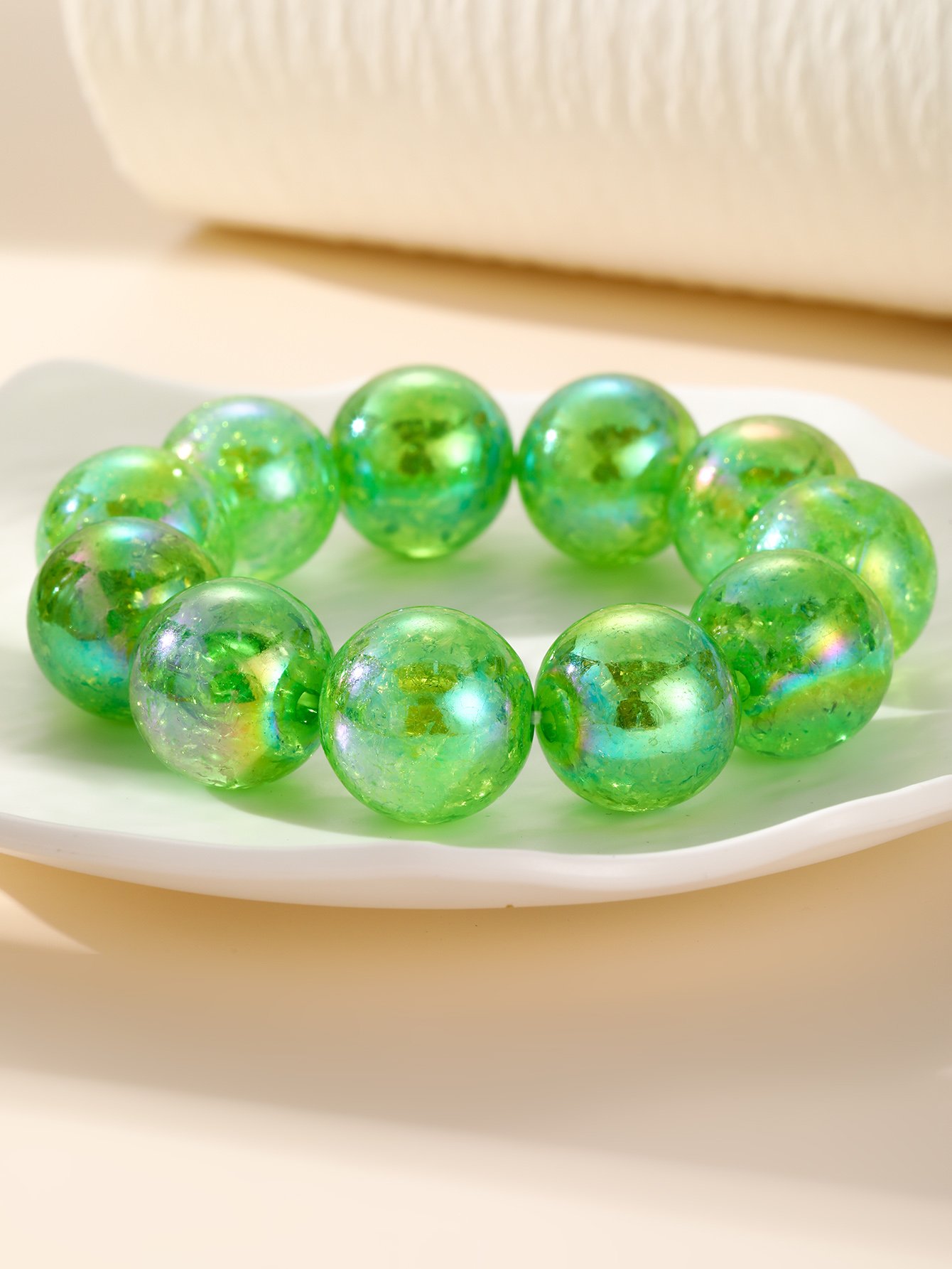 Green Beaded Bracelet for Casual Wear