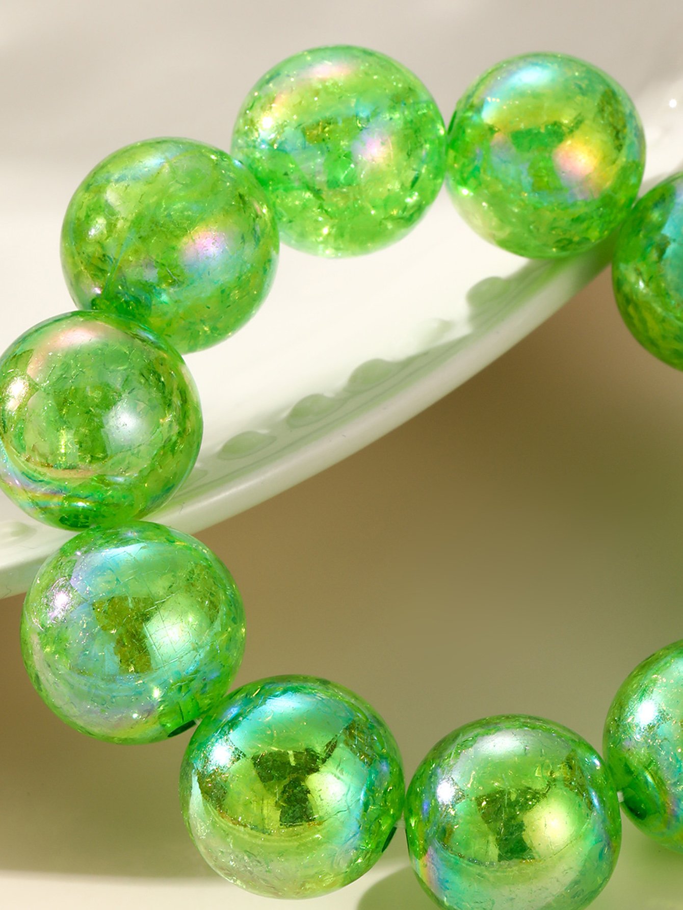 Green Beaded Bracelet for Casual Wear