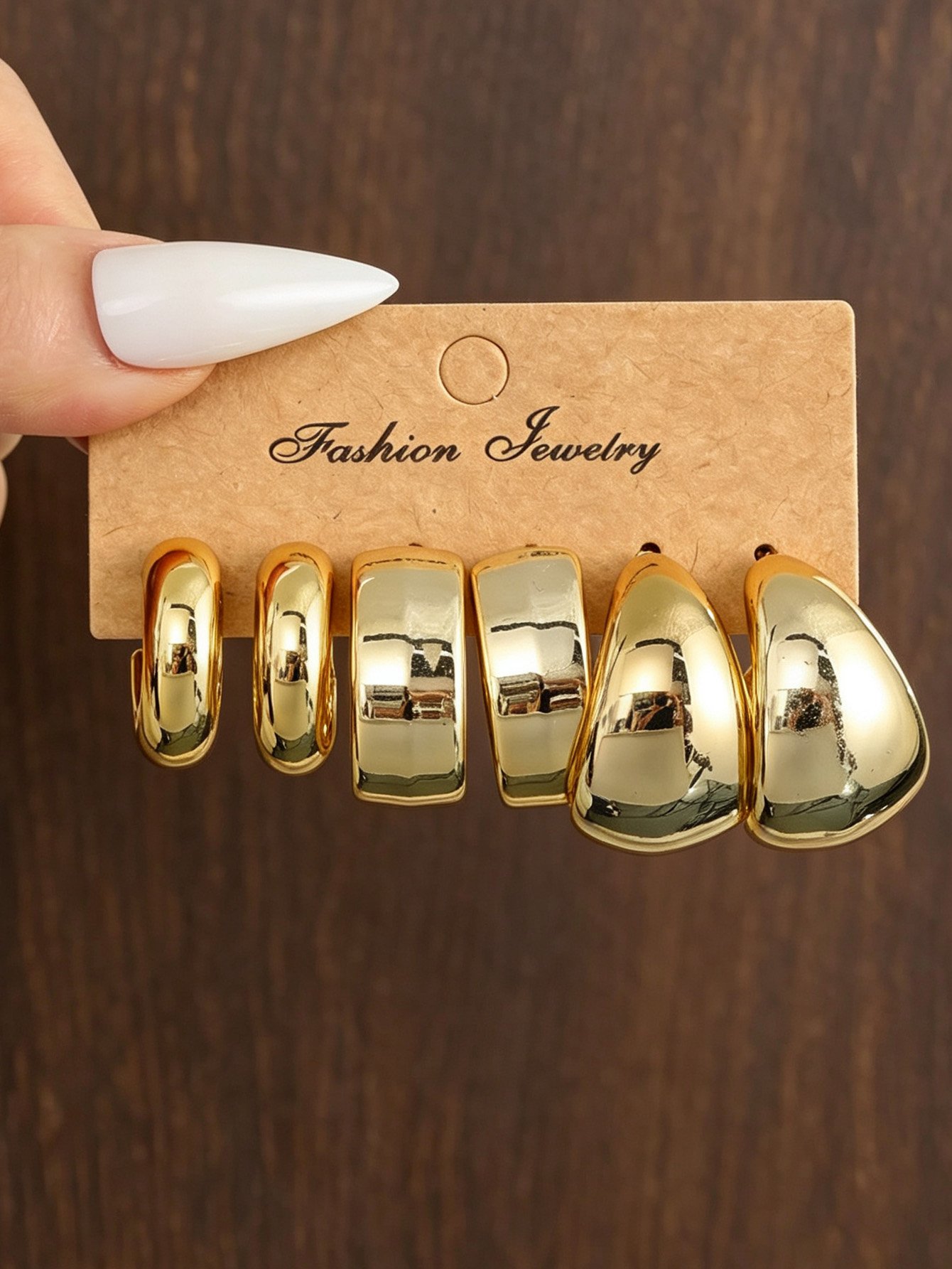 3Pairs solid simplicity earring set