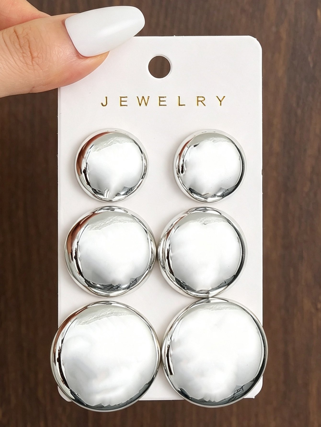 3Pairs solid circular earring set