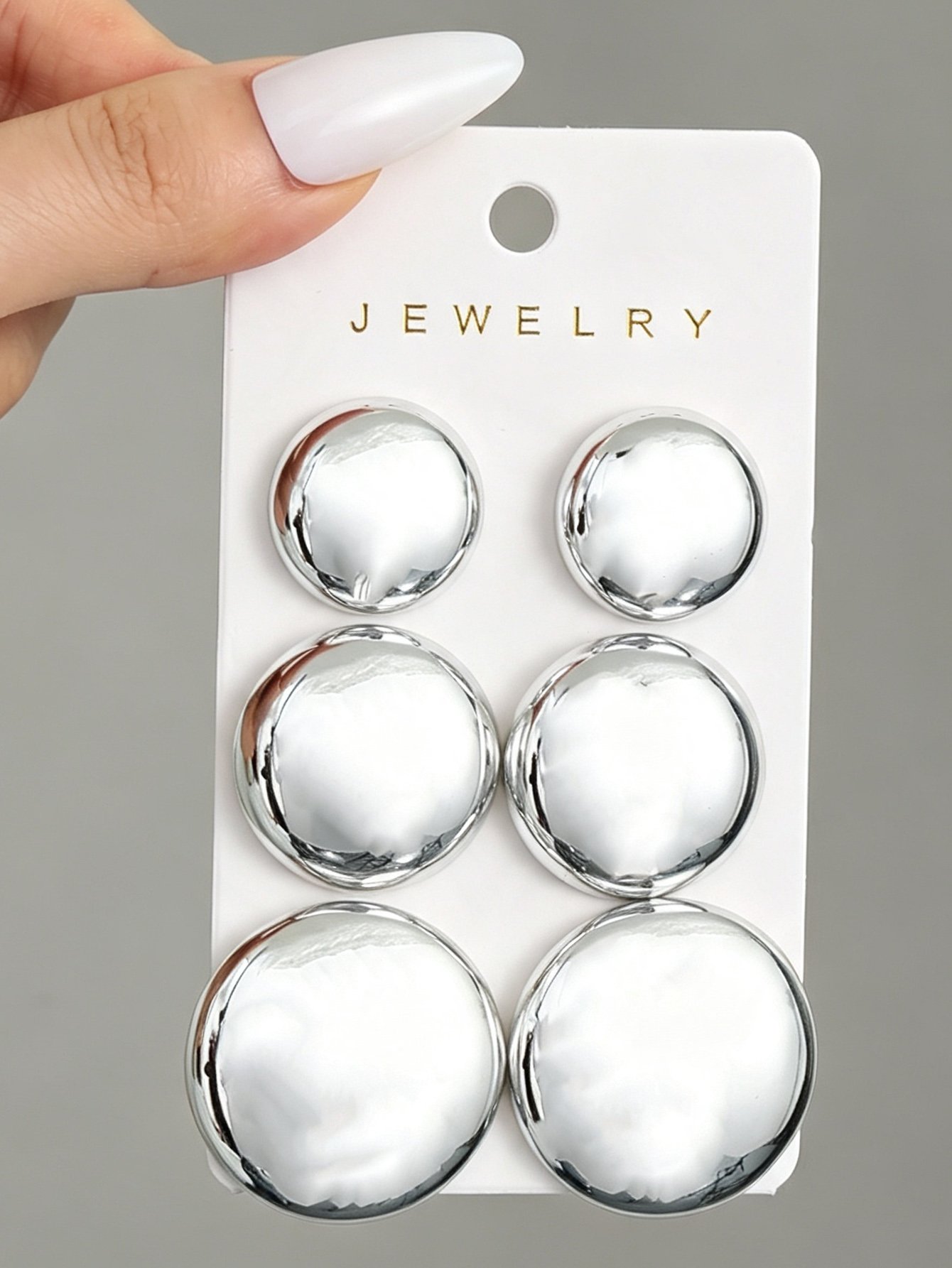 3Pairs solid circular earring set