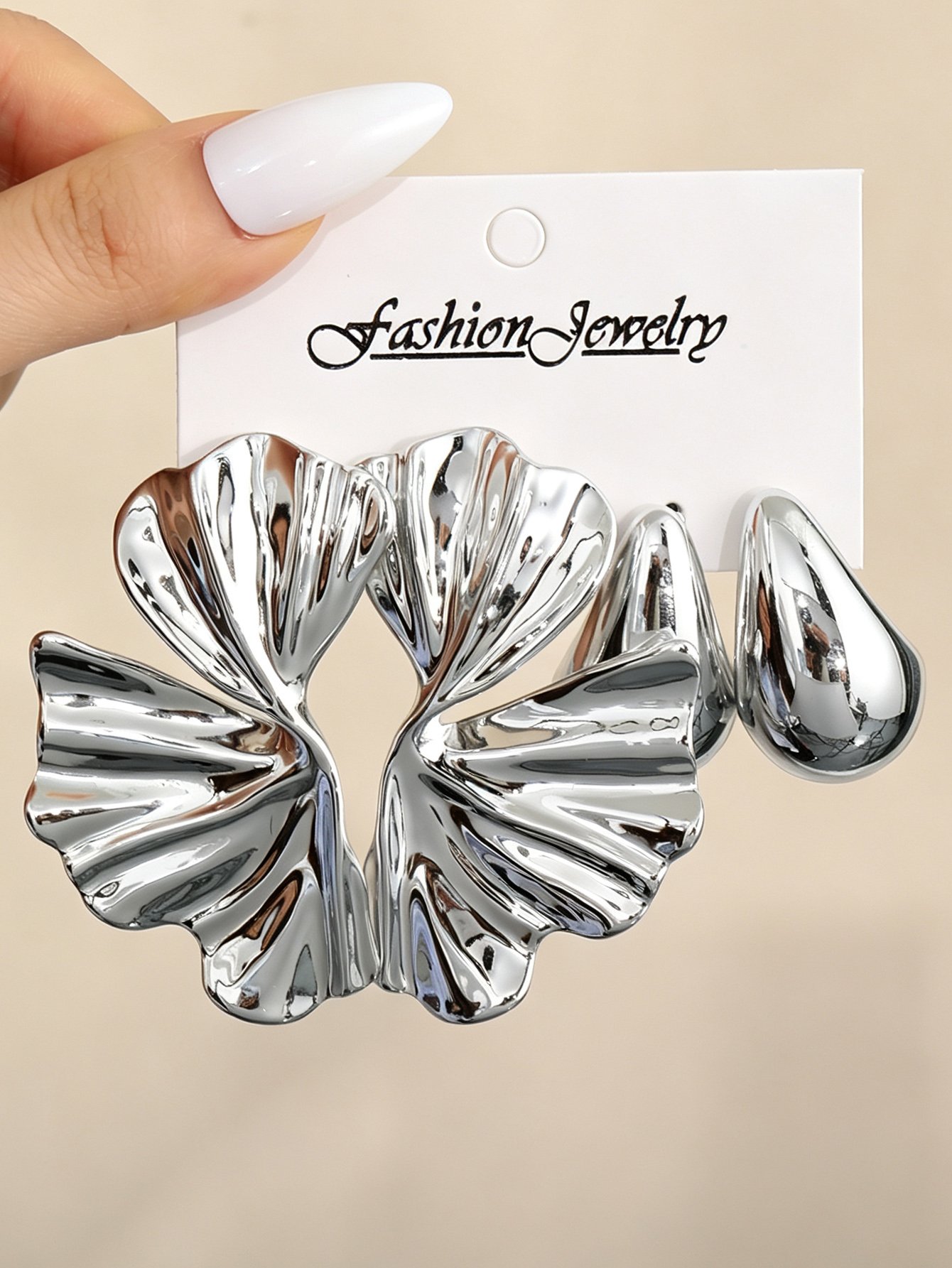 2Pairs solid ‌ earring set