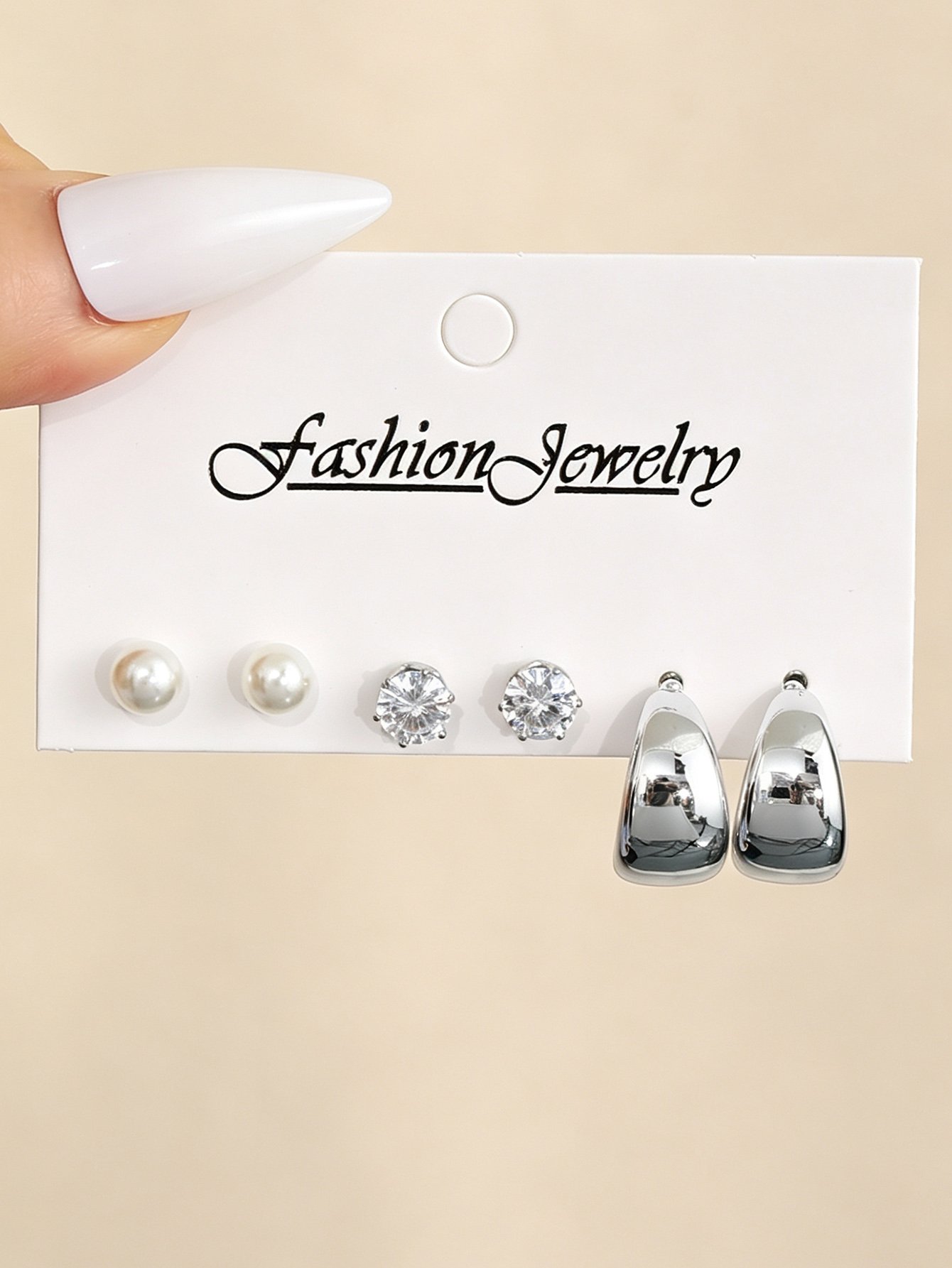 3Pairs solid lovely earring set