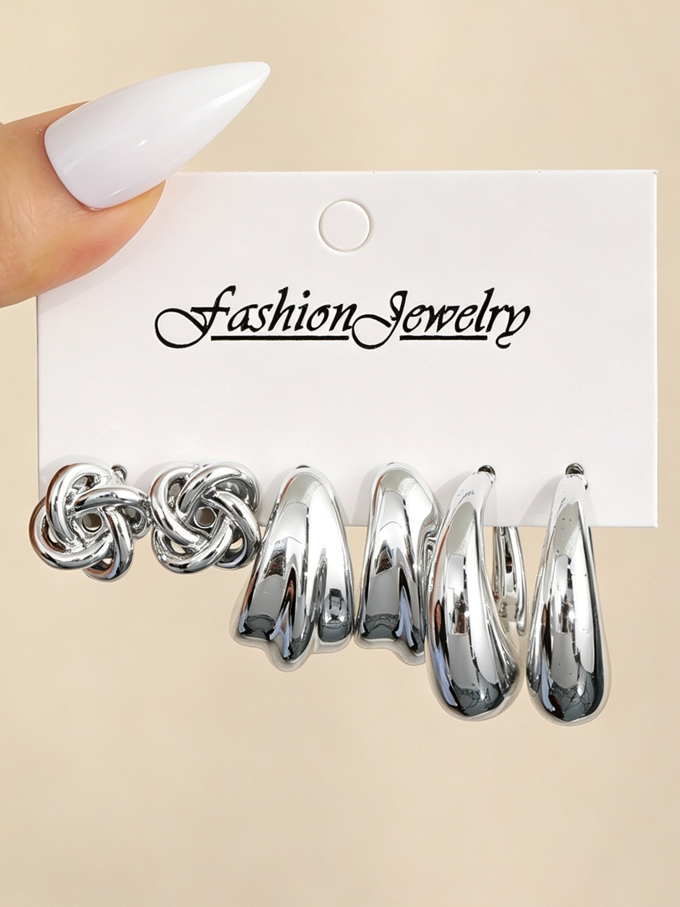 3Pairs solid lovely earring set