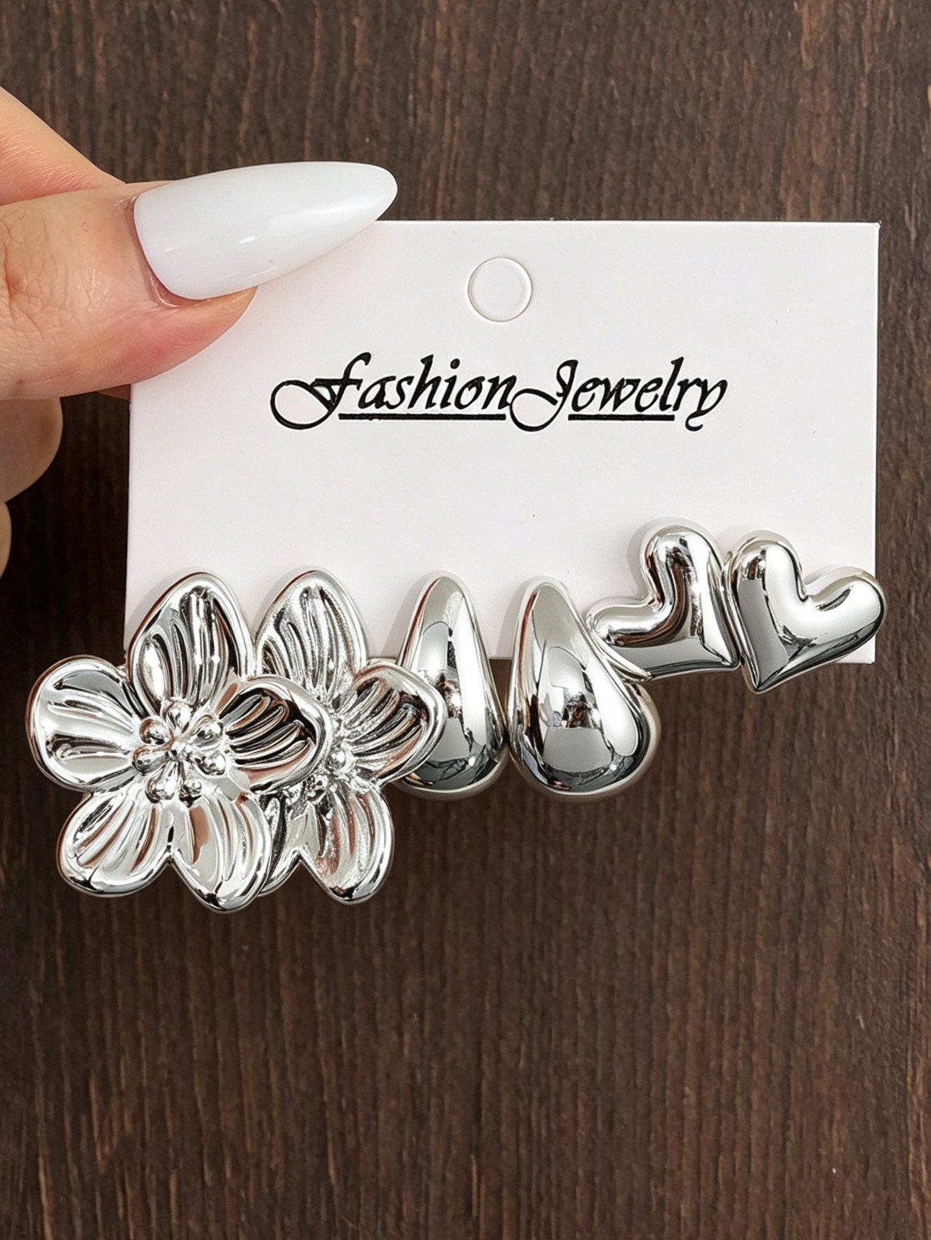 3Pairs solid delicate earring set