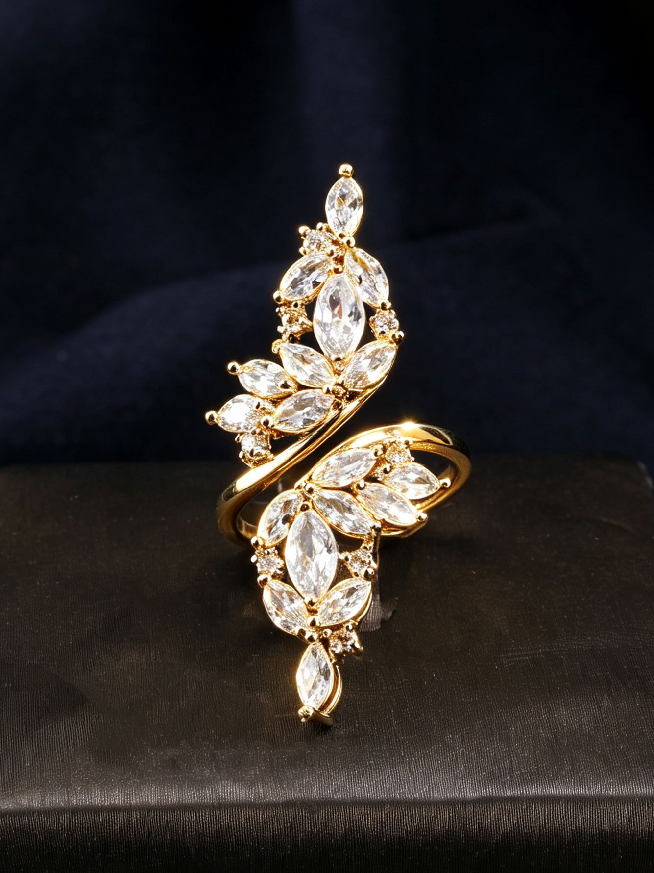 1pc Womens Silver Multi-shape Zircon Ring