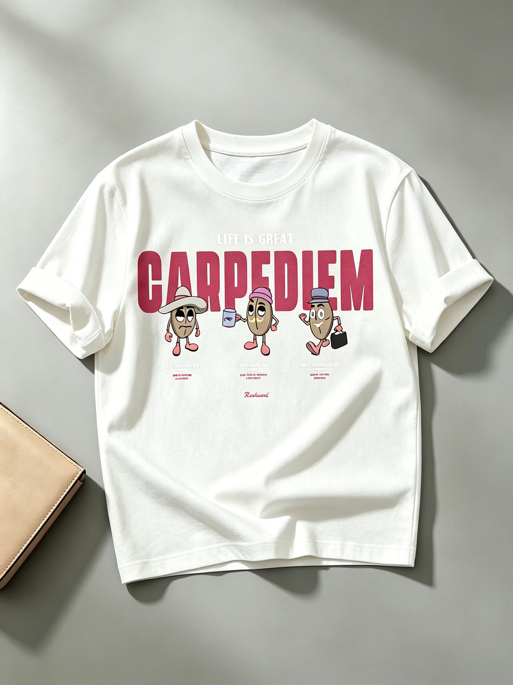 White Printed Round Neck Regular T-Shirt
