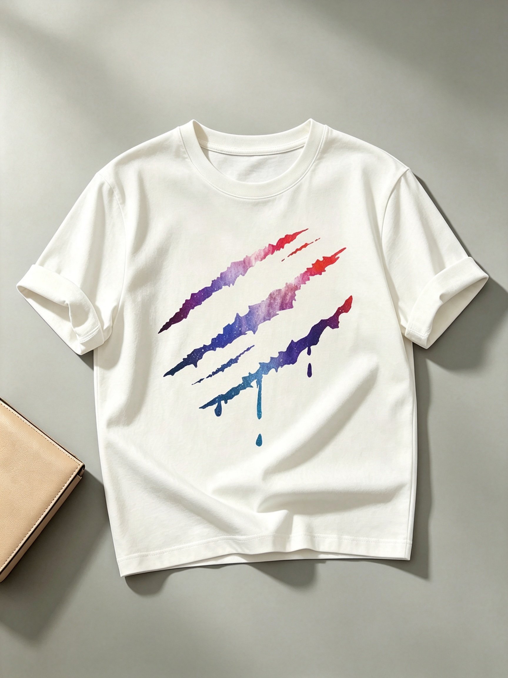 White Printed Round Neck Regular T-Shirt