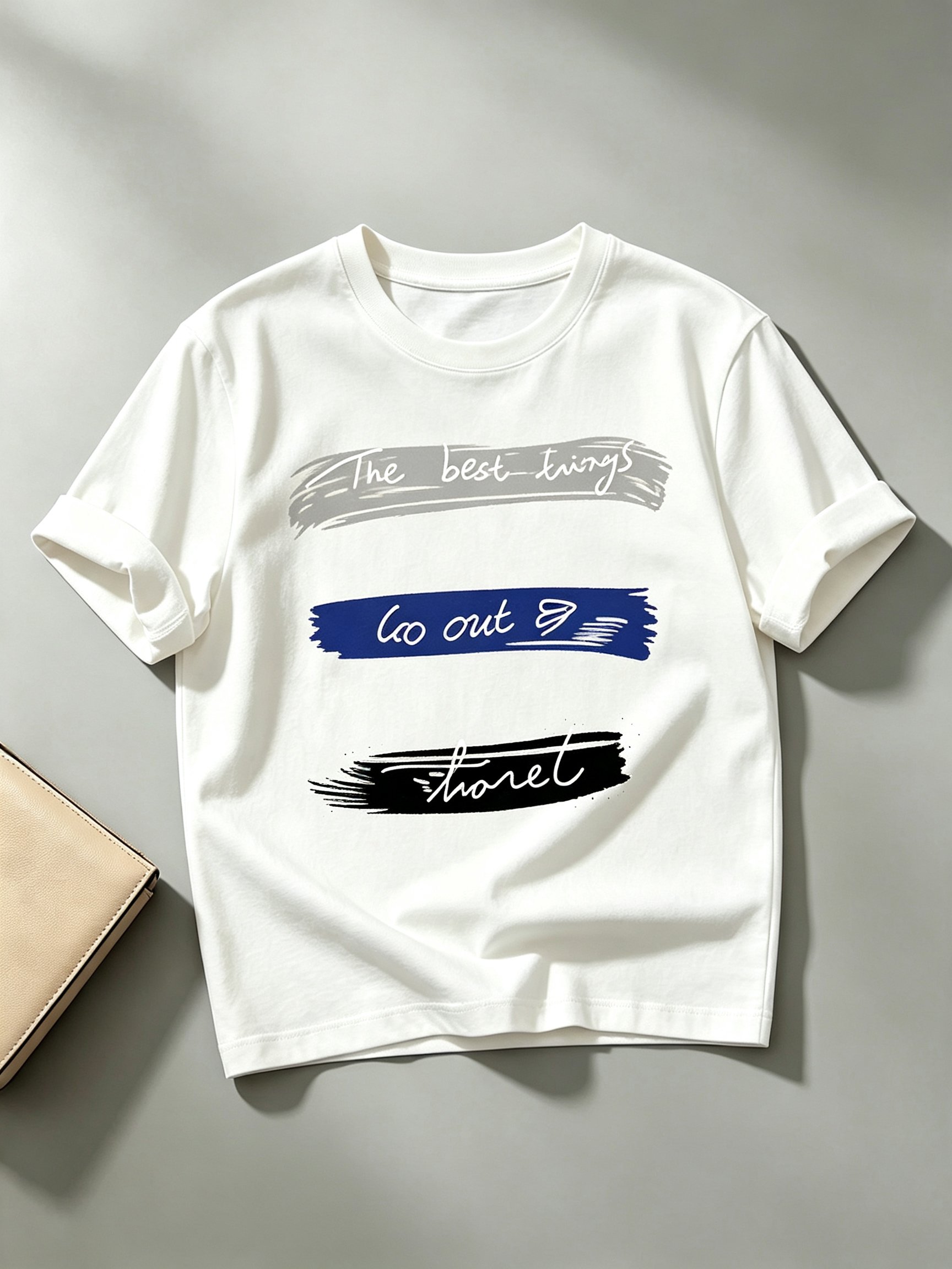 White Printed Round Neck Regular T-Shirt