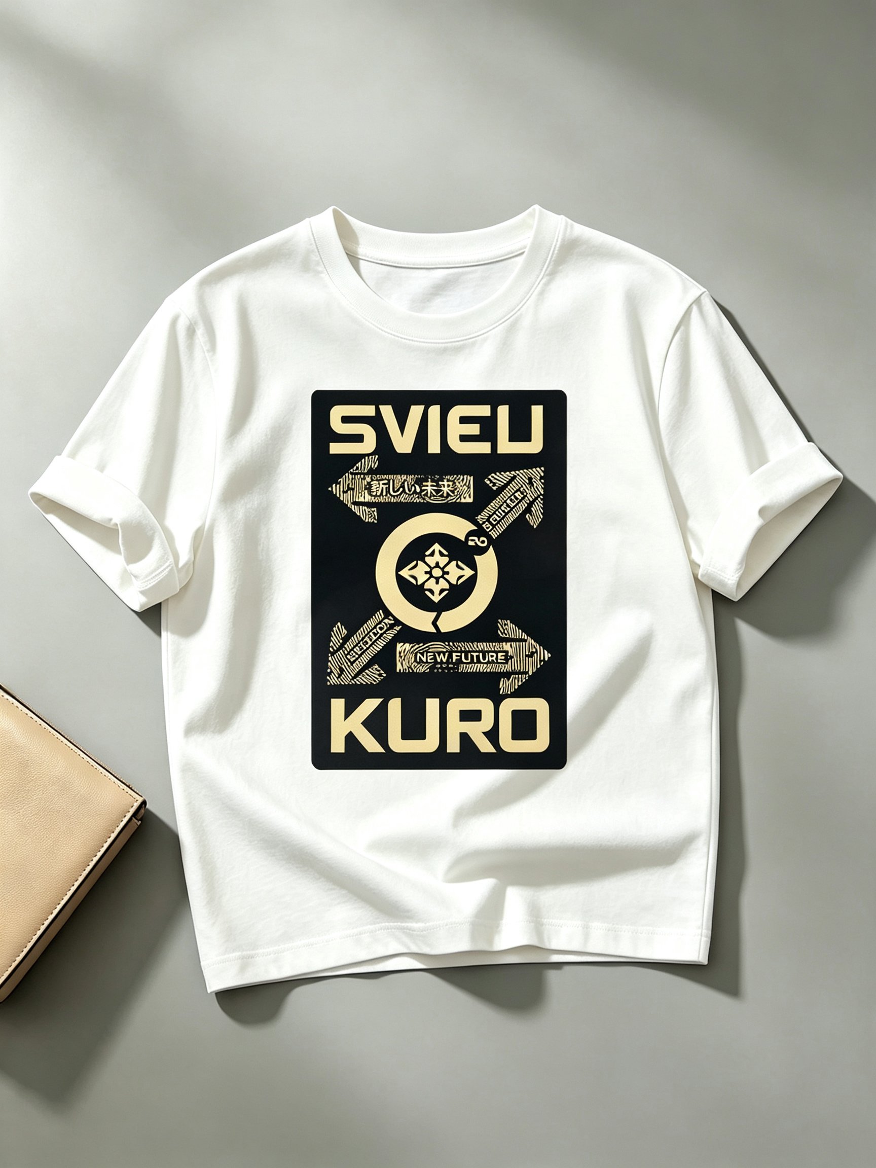 White Printed Round Neck Regular T-Shirt