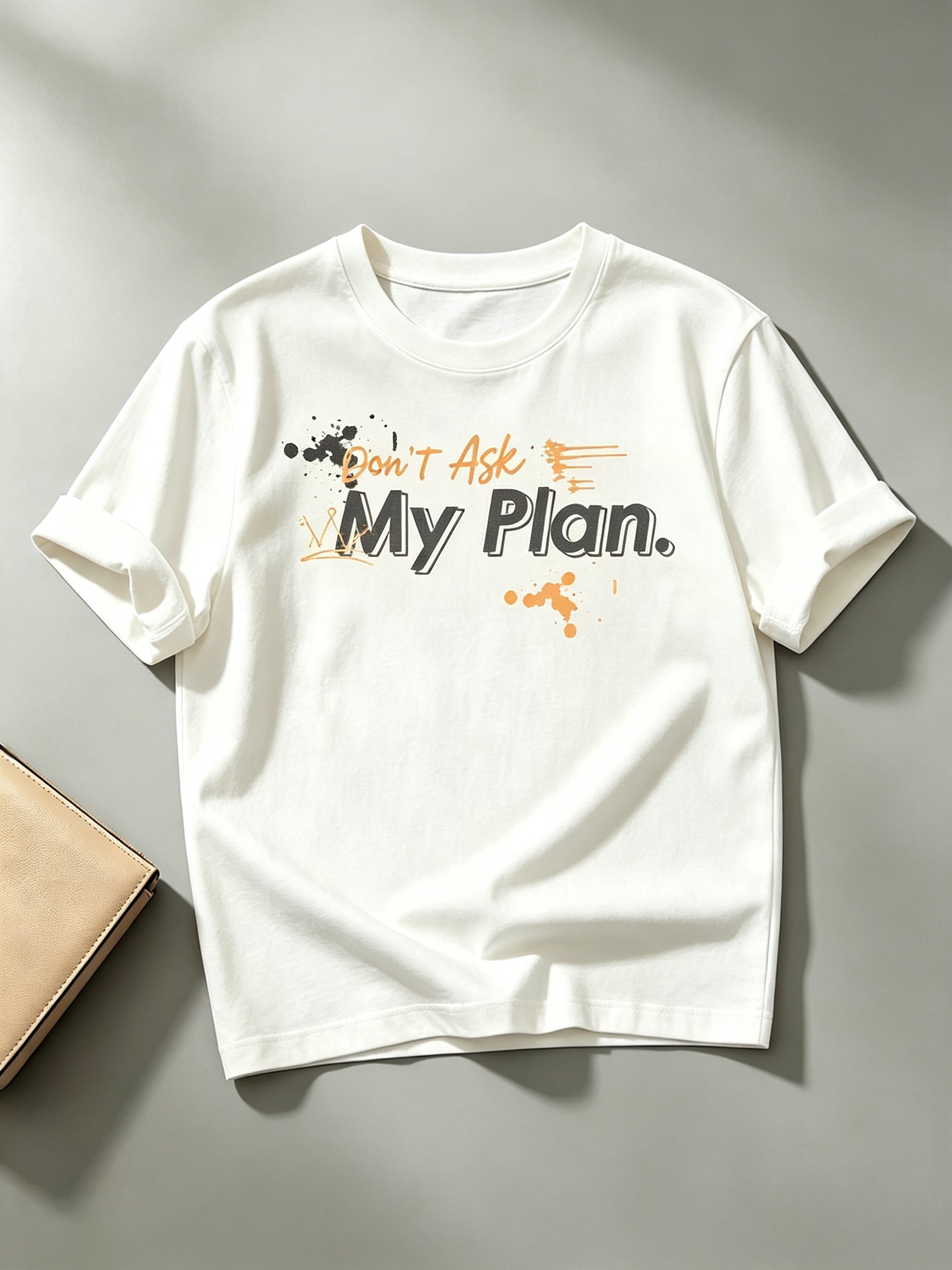 White Printed Round Neck Regular T-Shirt