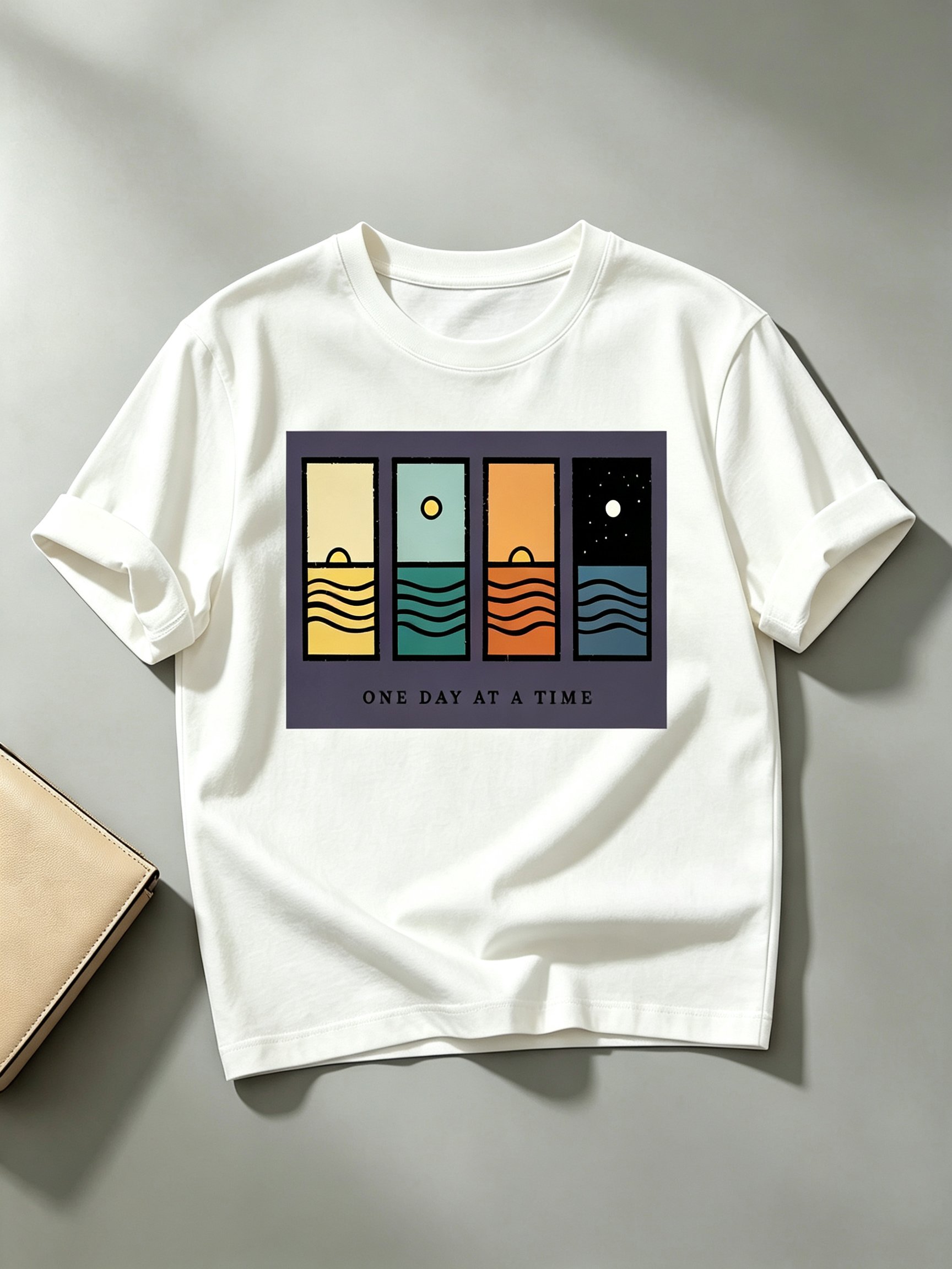 White Printed Round Neck Regular T-Shirt