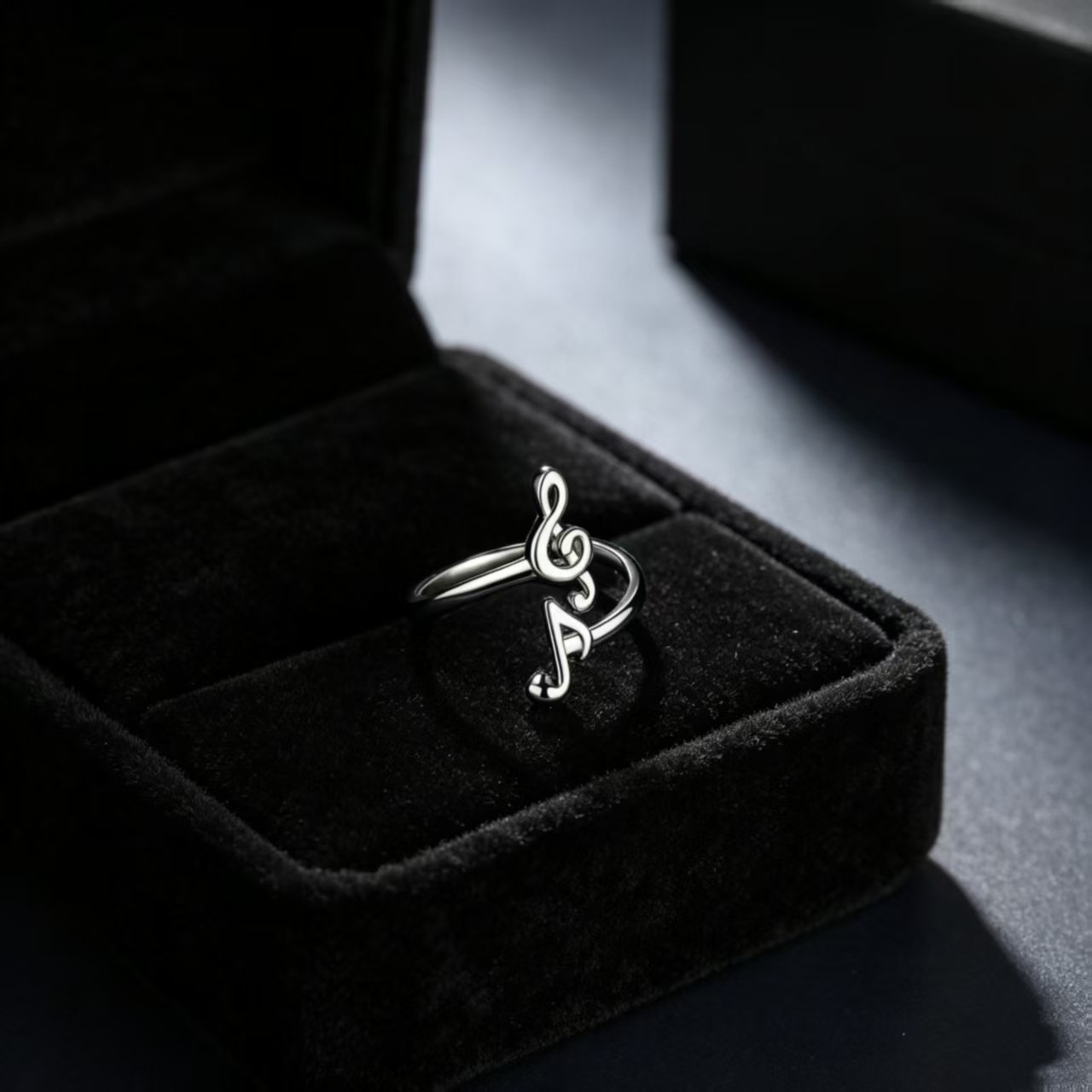 Music symbol open ring, niche design, adjustable ring, accessory decoration, daily wear
