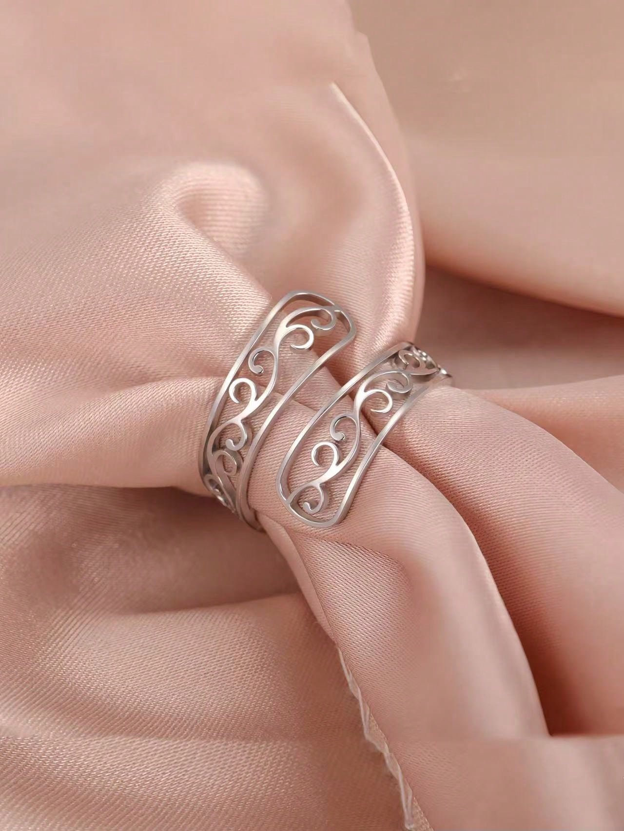 Delicate tree vine electroplated silver open adjustable ring Womens ring Suitable for gift