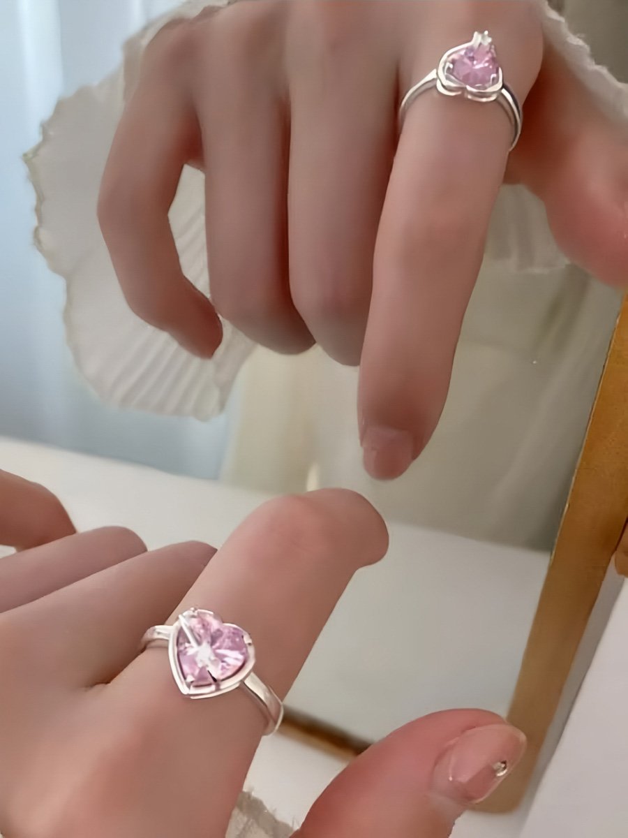 Love at first sight zirconium open ring, new light luxury high-end small niche lady ring finger ring