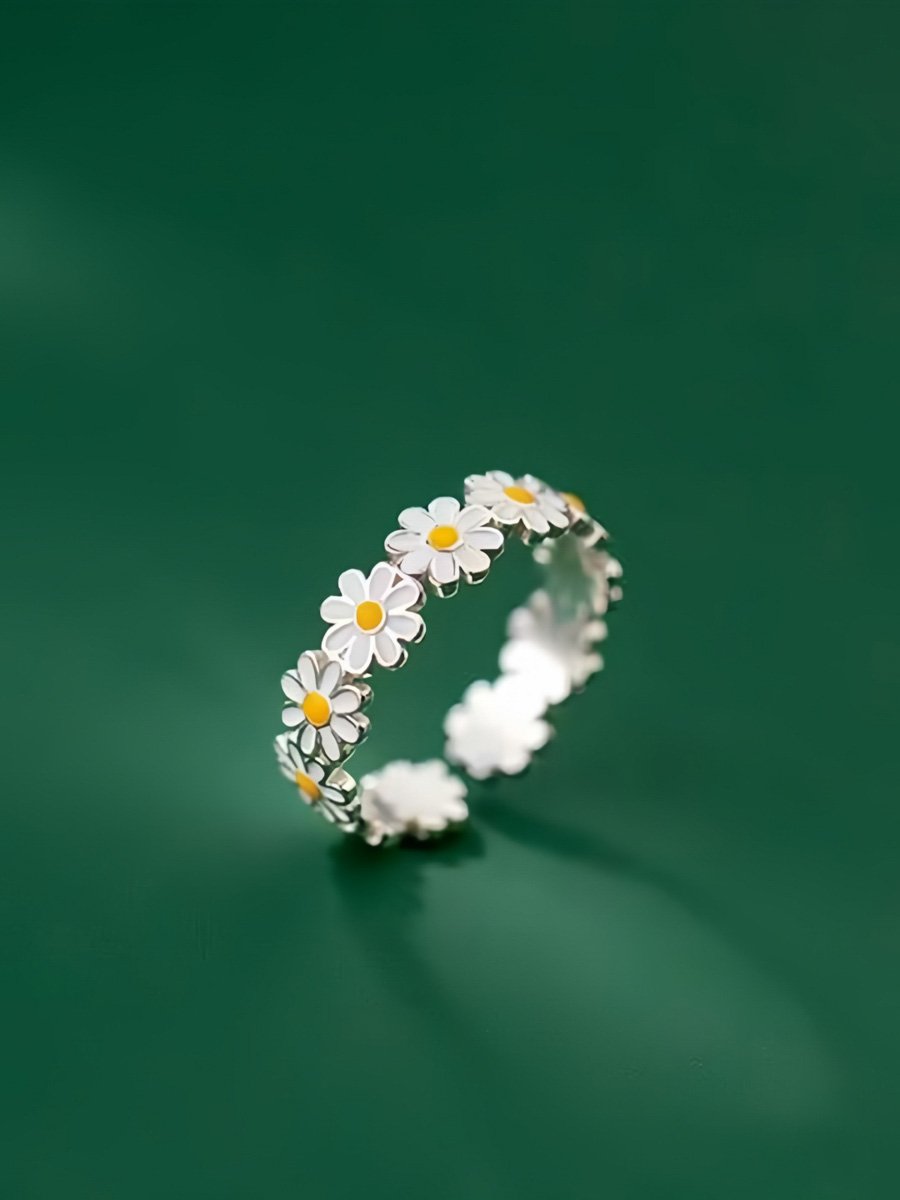 Niche daisy ring for women, light luxury, fashion, personality, open design, high-end feeling, design ring