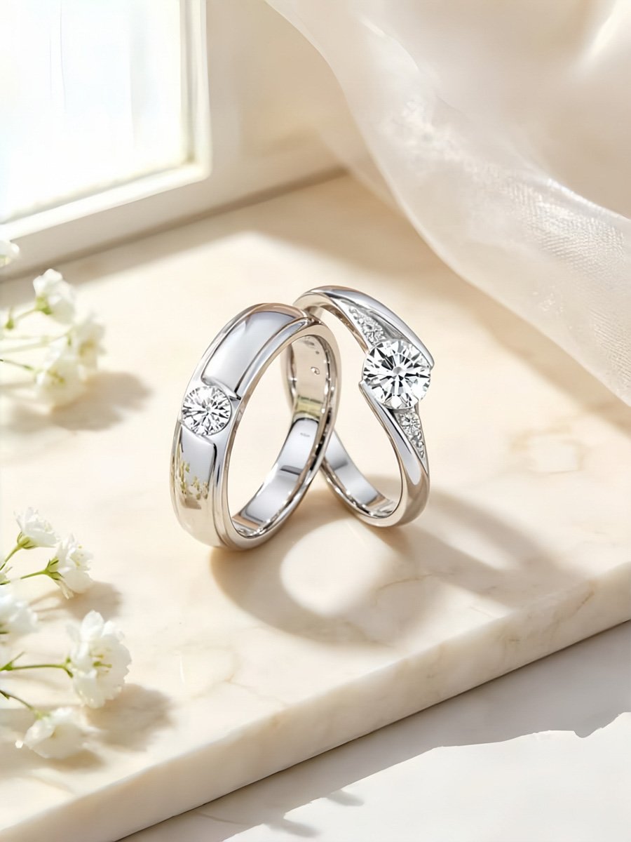 Silver Set of 2 Plain Ring