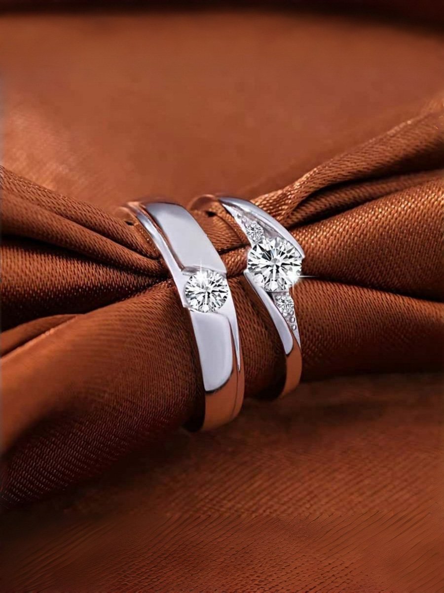 Silver Set of 2 Plain Ring