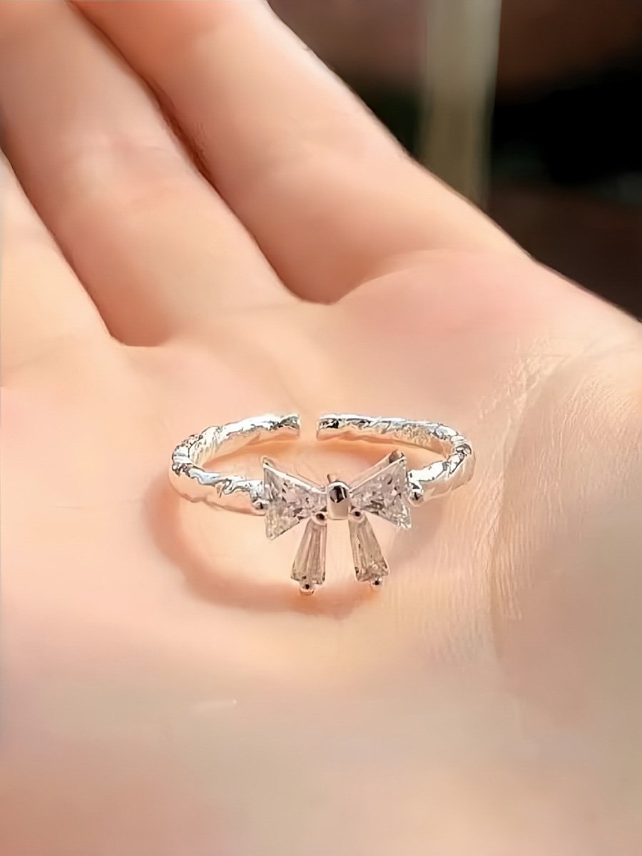 High-end feeling small butterfly zirconia ring for women, super fairy, delicate ring, adjustable opening, ring for index finger, cool style