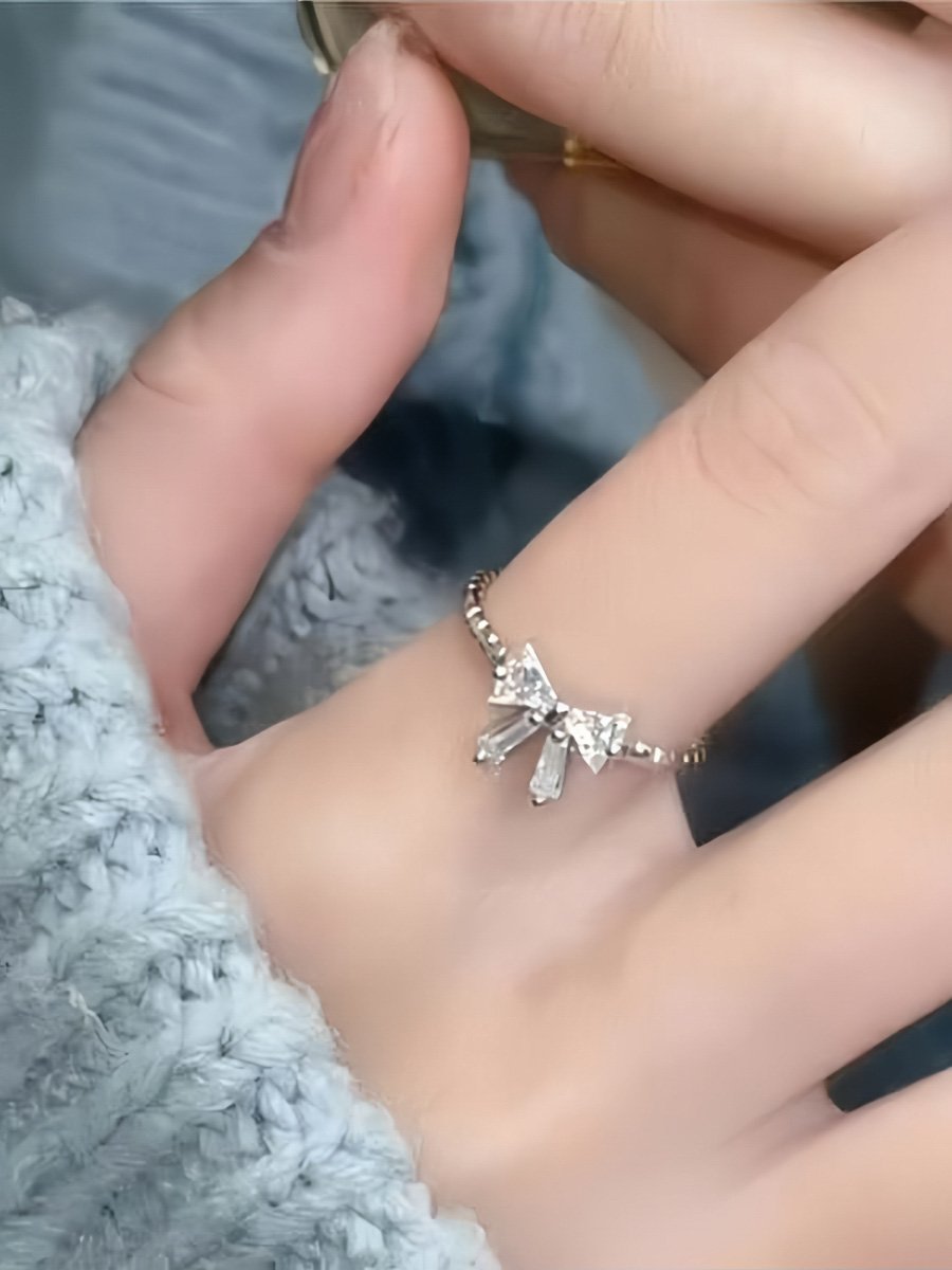 High-end feeling small butterfly zirconia ring for women, super fairy, delicate ring, adjustable opening, ring for index finger, cool style