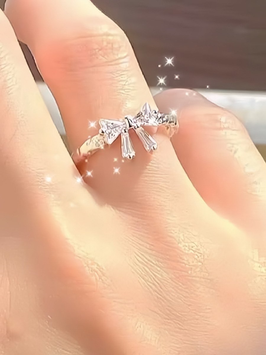 High-end feeling small butterfly zirconia ring for women, super fairy, delicate ring, adjustable opening, ring for index finger, cool style