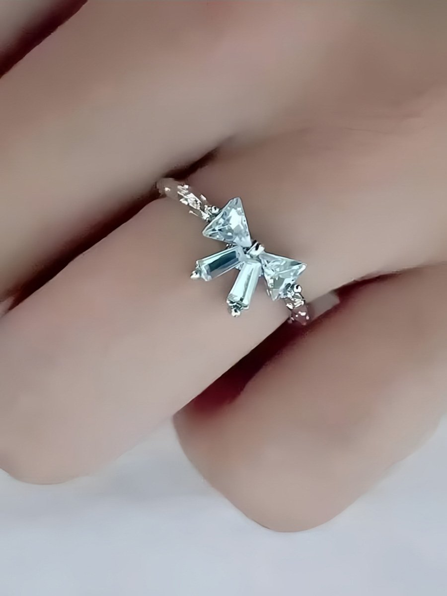 High-end feeling small butterfly zirconia ring for women, super fairy, delicate ring, adjustable opening, ring for index finger, cool style
