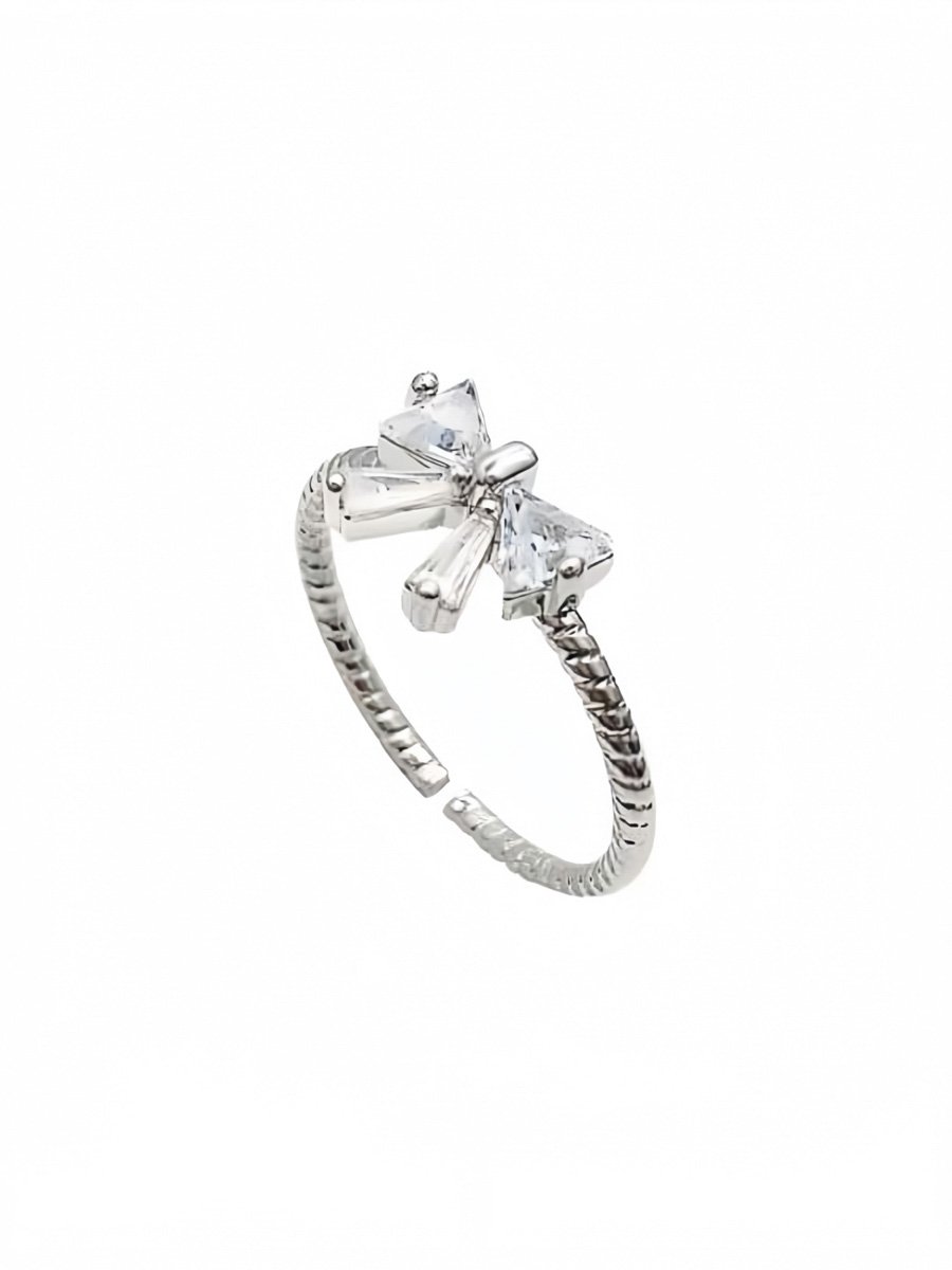 High-end feeling small butterfly zirconia ring for women, super fairy, delicate ring, adjustable opening, ring for index finger, cool style