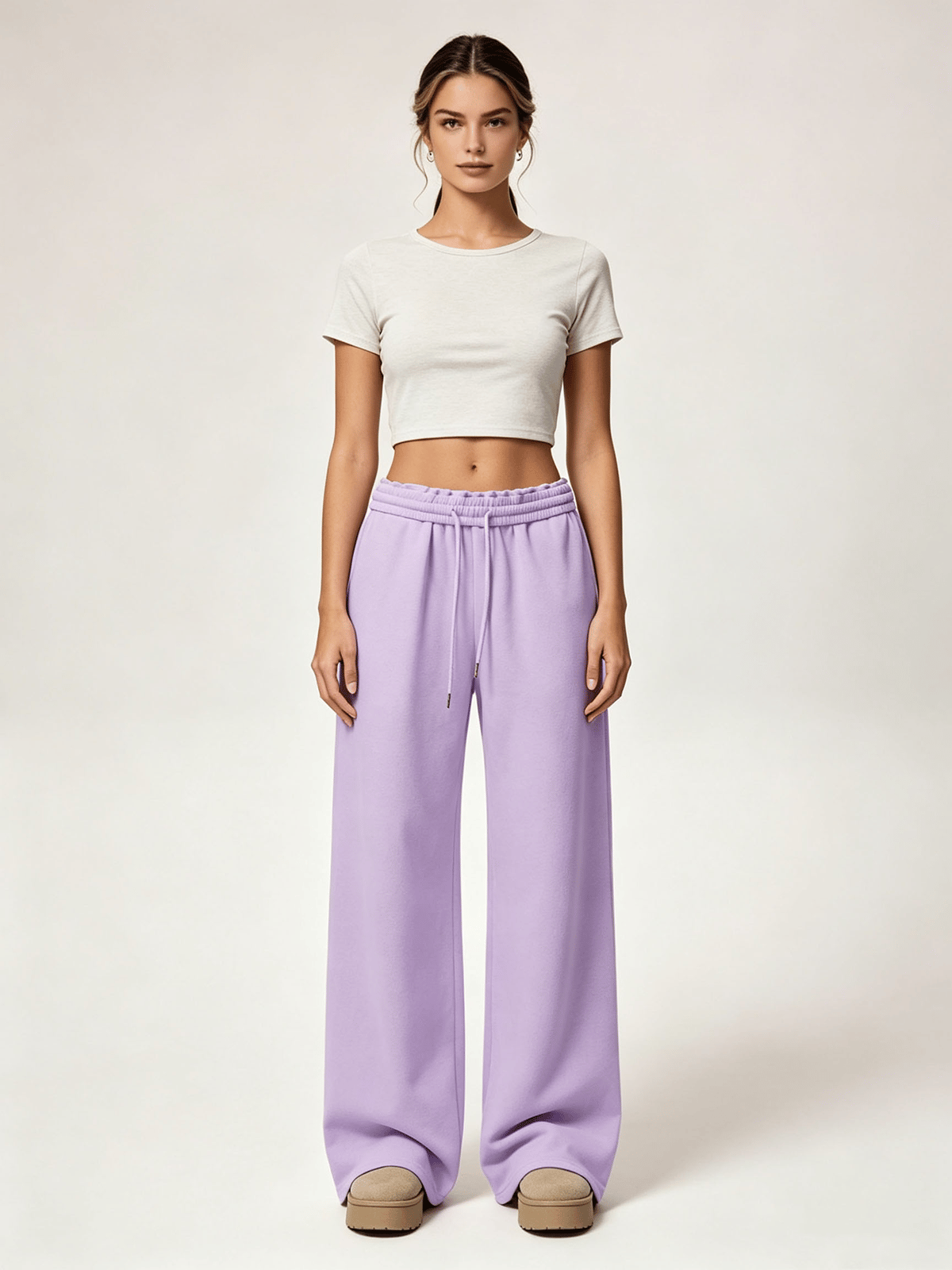 Lilac Solid Regular Trousers
