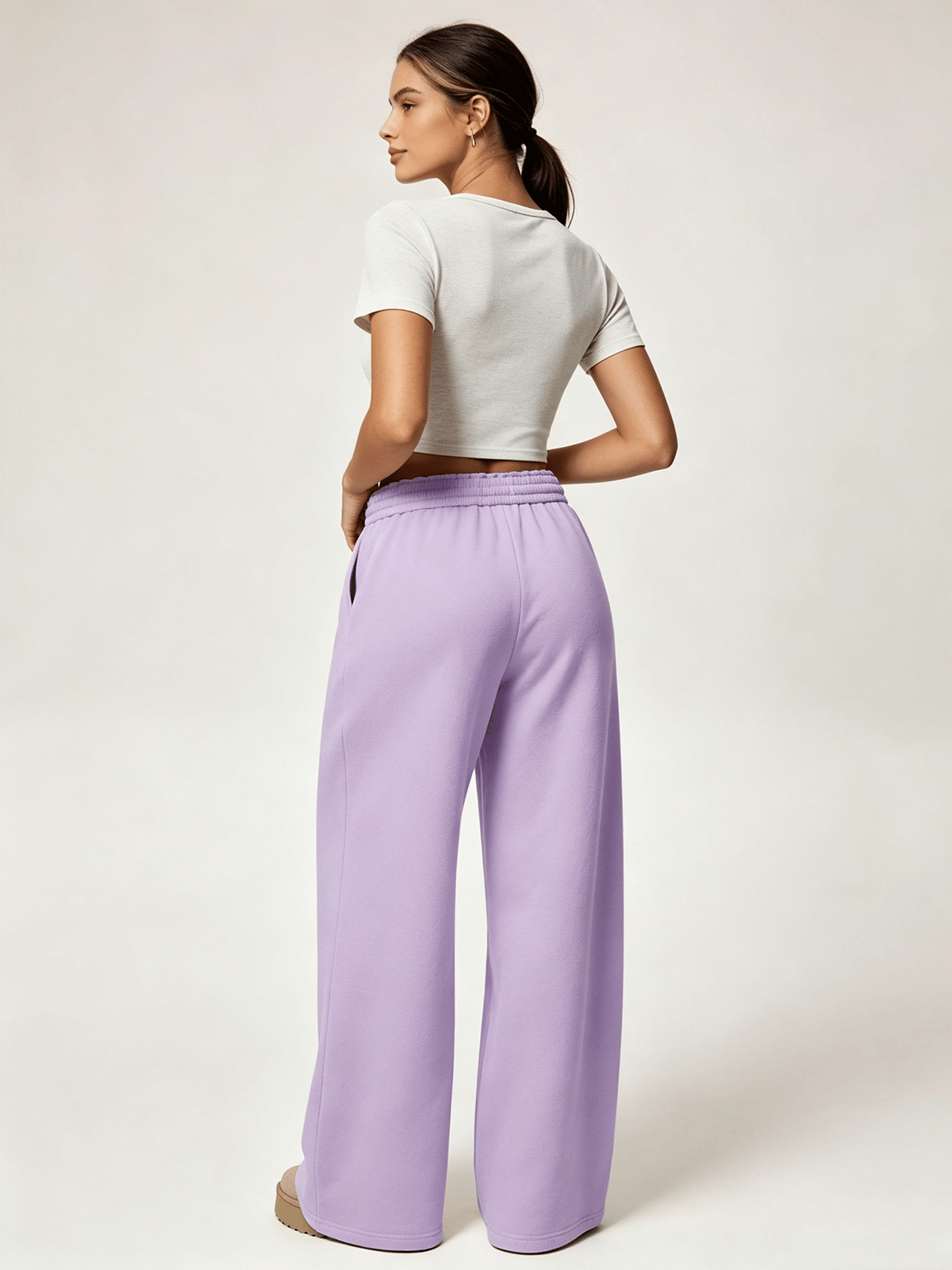 Lilac Solid Regular Trousers