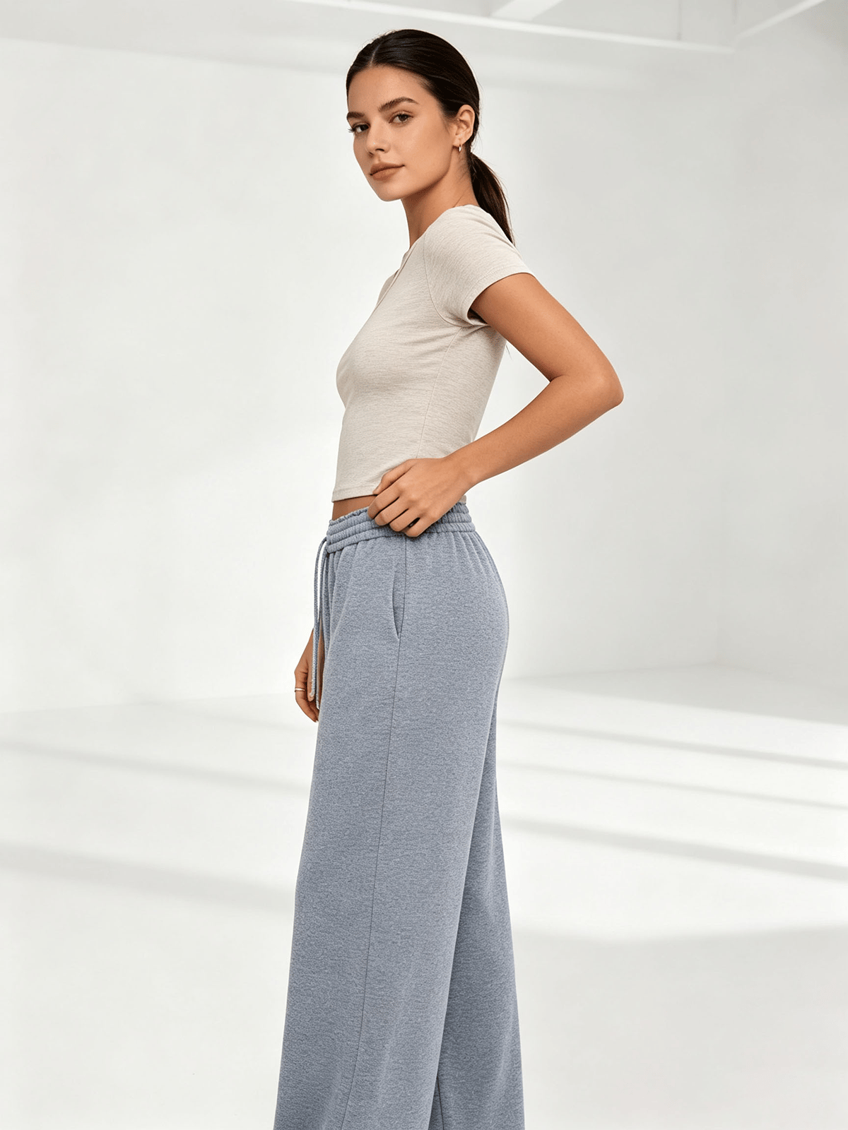Grey Solid Relaxed Trousers
