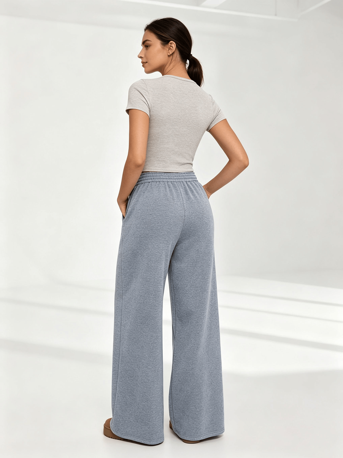 Grey Solid Relaxed Trousers