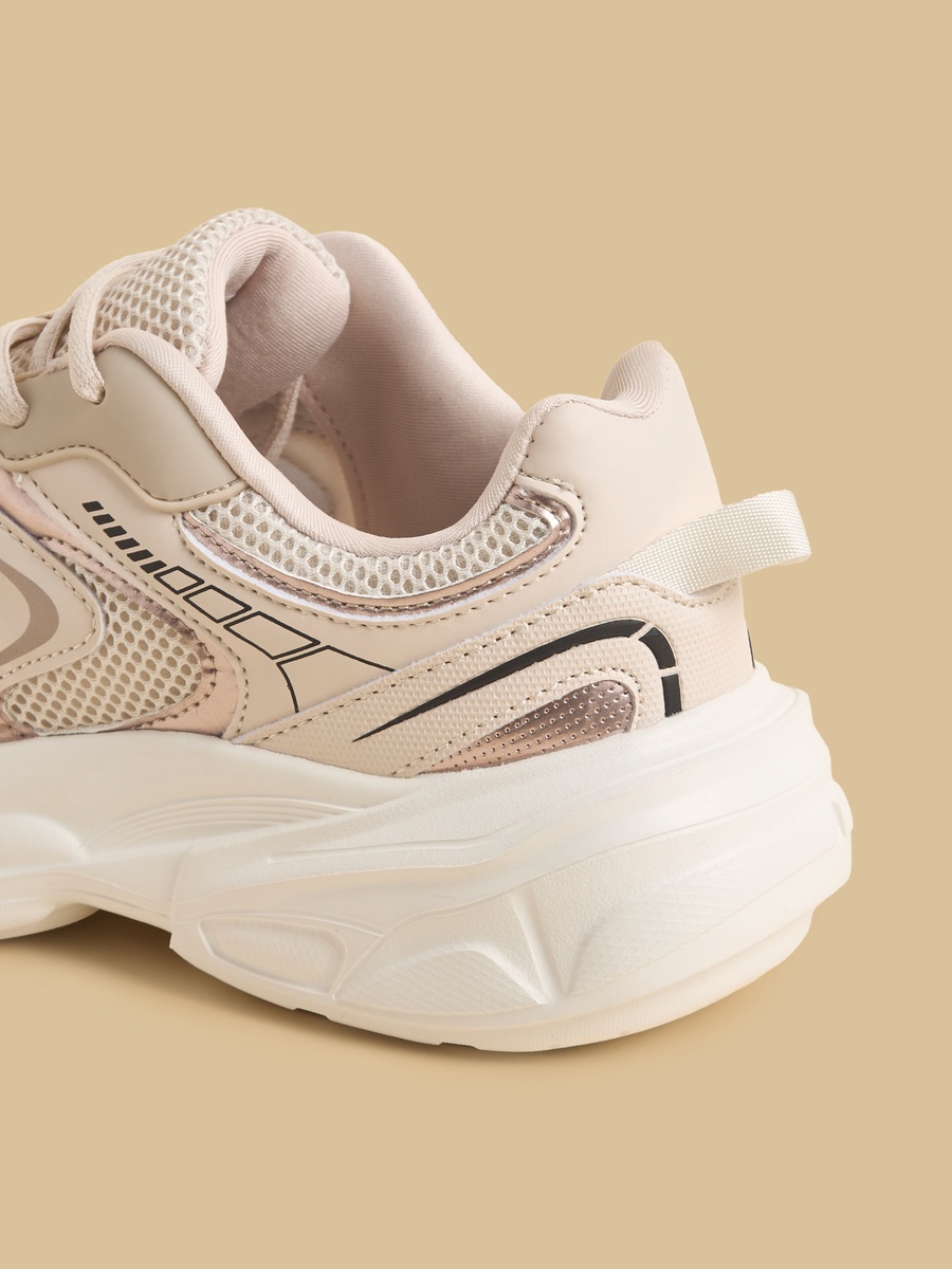Panelled Lace-Up Sneakers