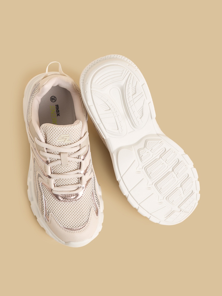 Panelled Lace-Up Sneakers
