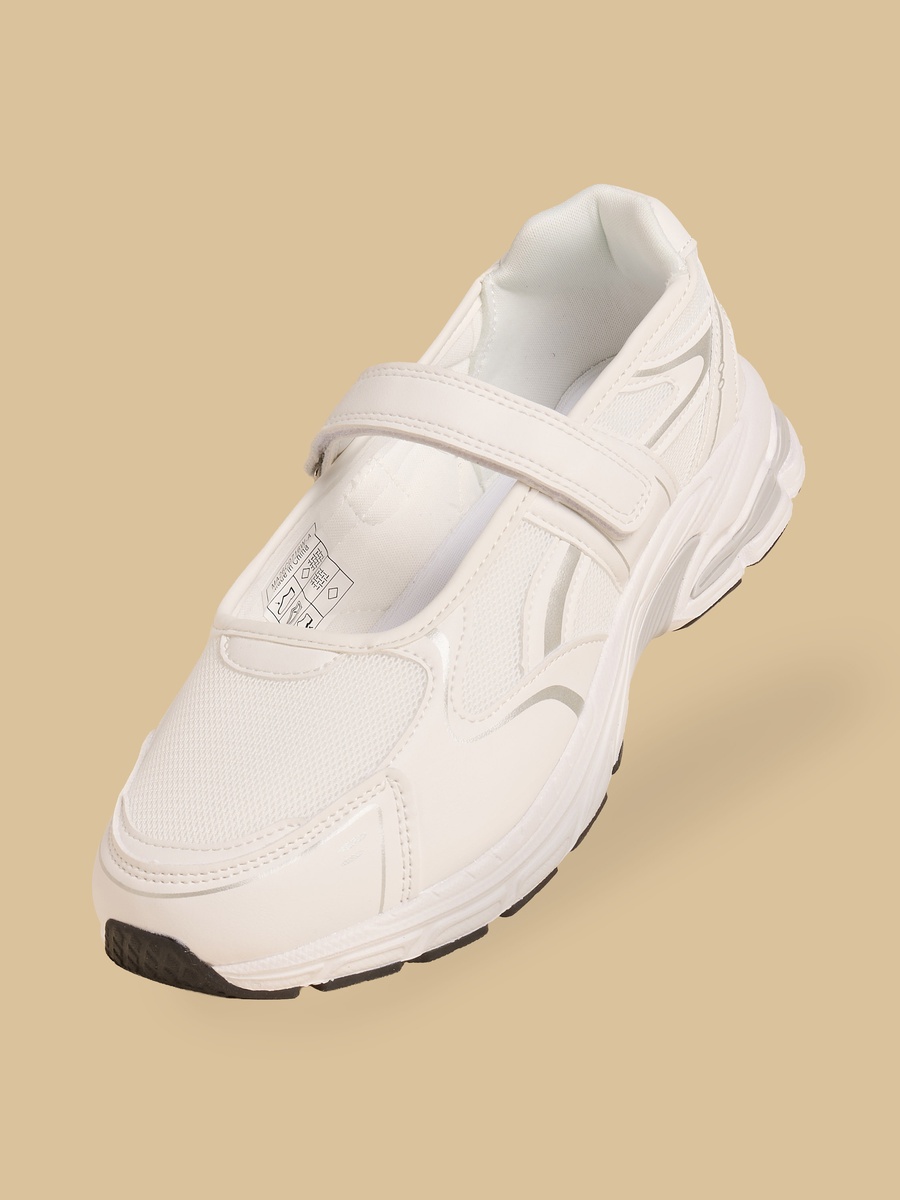 Panelled Sports Shoes with Hook and Loop Closure
