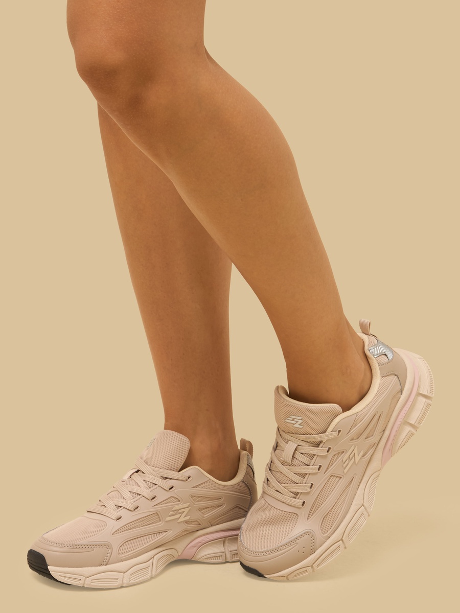 Panelled Lace-Up Sports Shoes