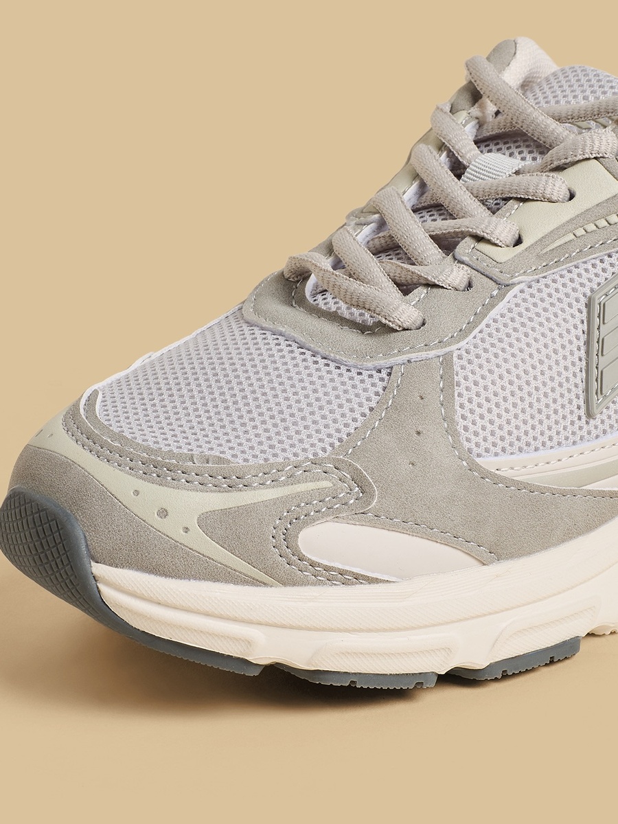 Panelled Lace-Up Sports Shoes