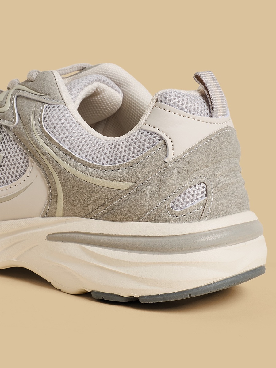 Panelled Lace-Up Sports Shoes