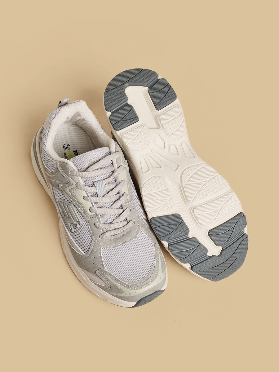 Panelled Lace-Up Sports Shoes