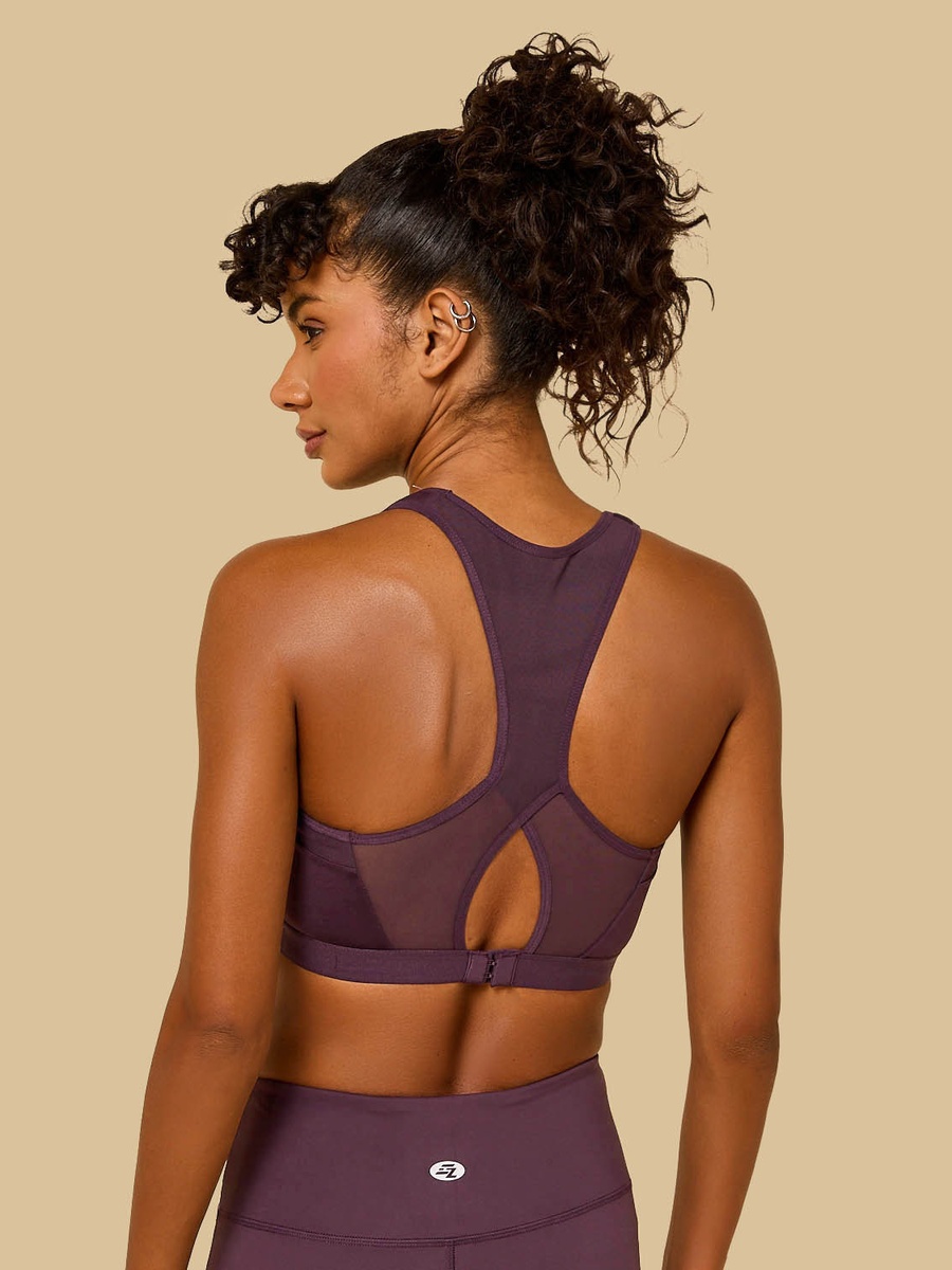 Mesh Detail High Support Racerback Sports Bra