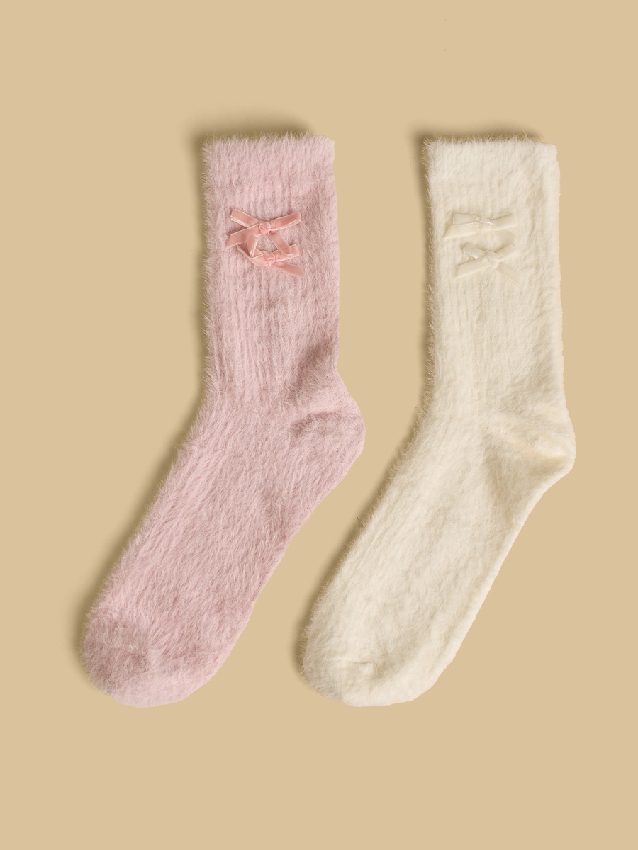 Pack of 2 - Bow Detail Crew Length Socks