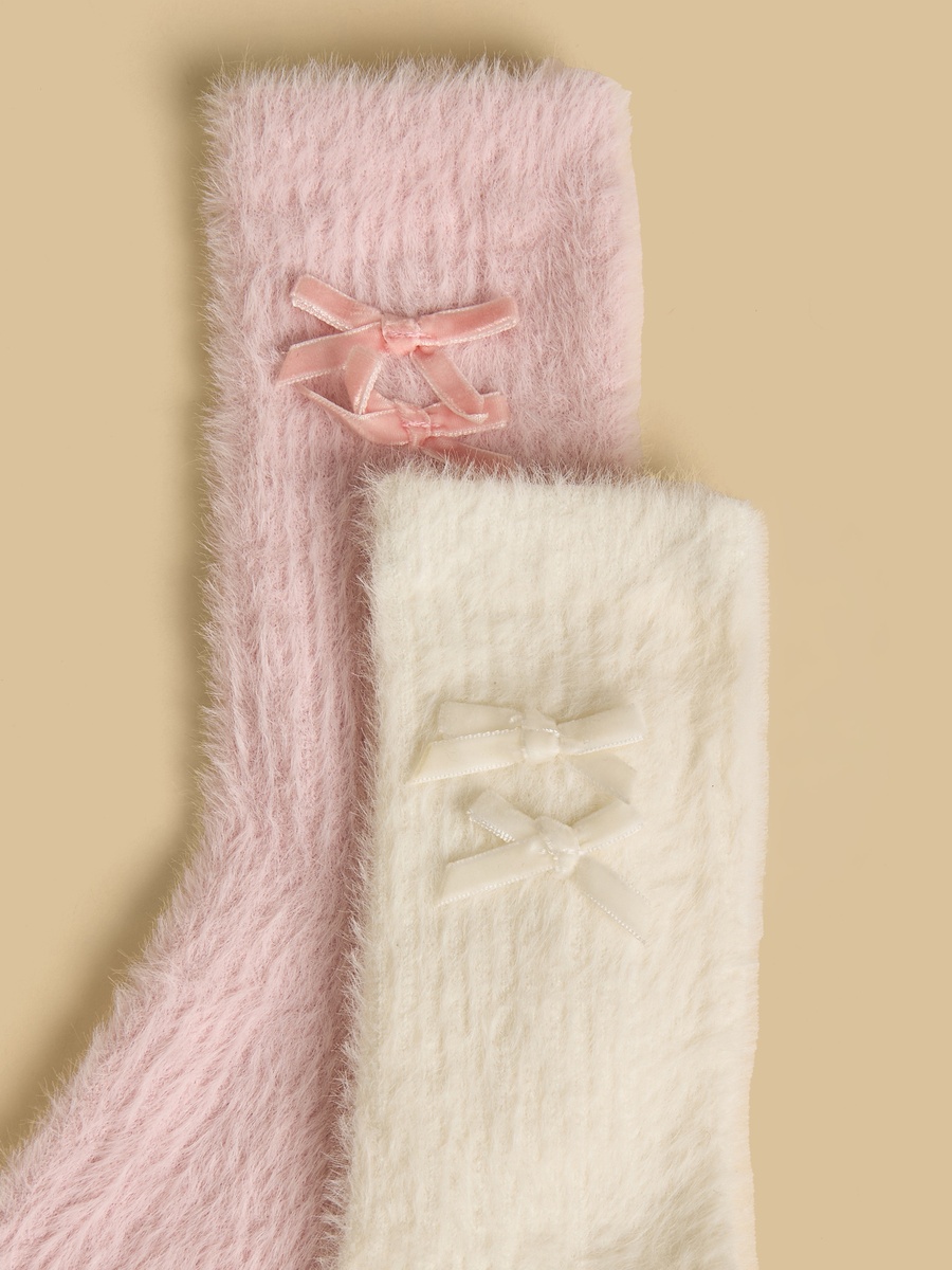 Pack of 2 - Bow Detail Crew Length Socks